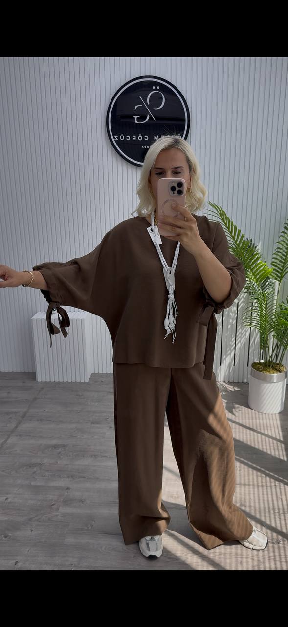 KAHVE RENGİ İKİLİ TAKIM