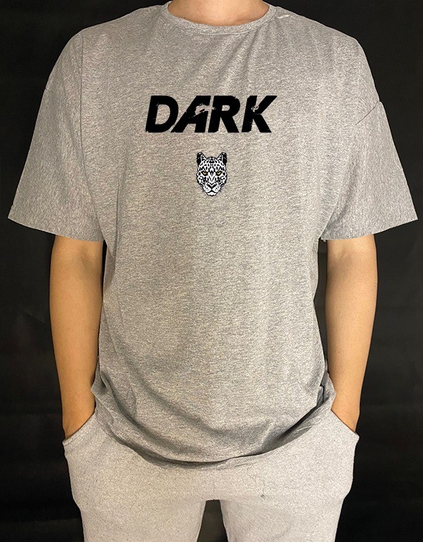 Dark Oversiz t-shirt - gri