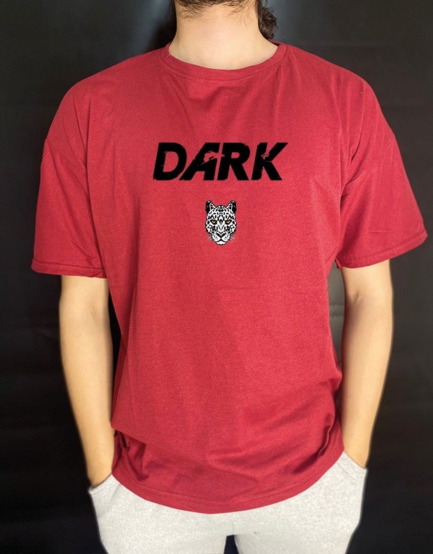 Dark Oversiz t-shirt - kırmızı