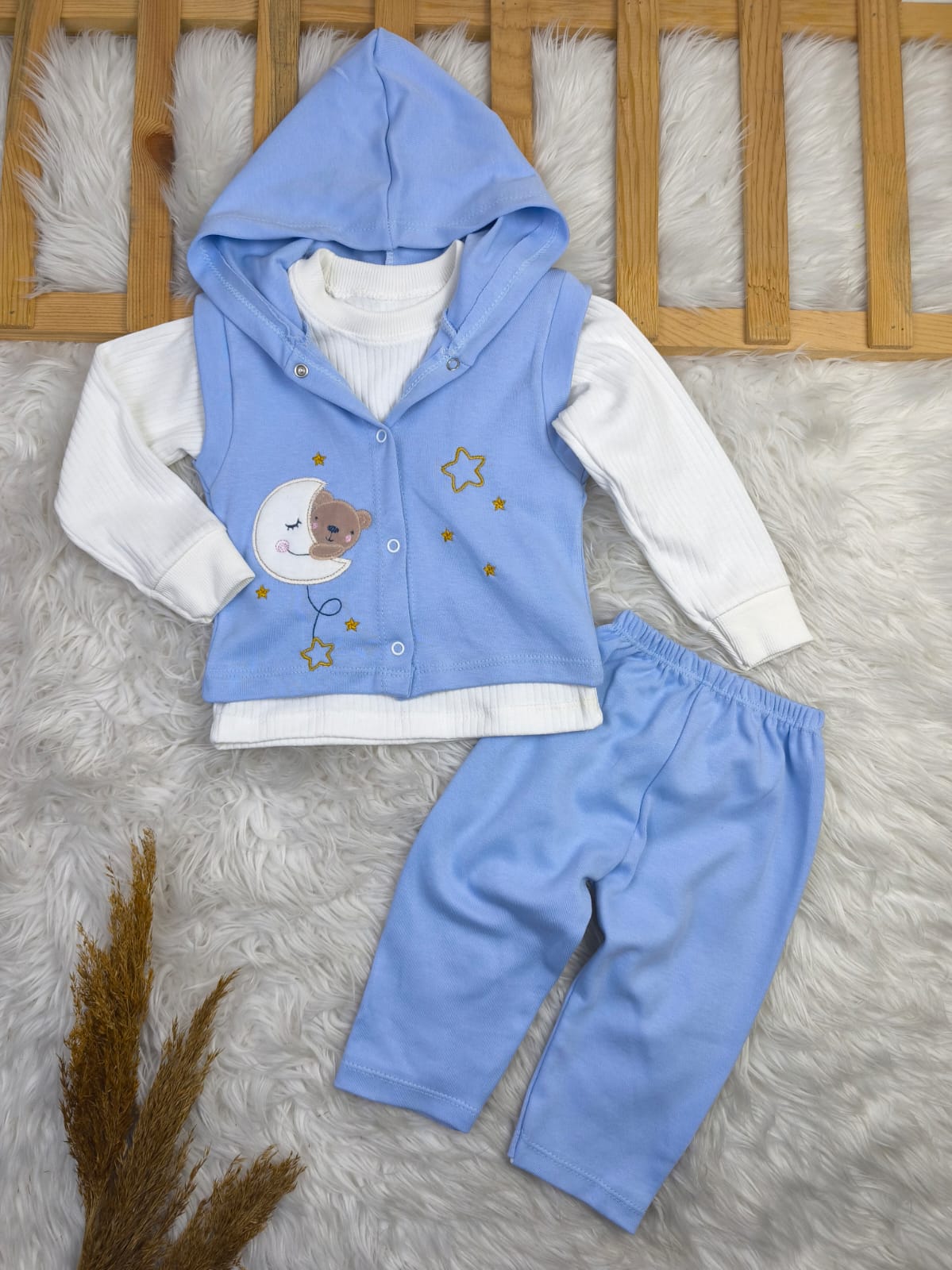 1913 AY YILDIZ NAKIŞLI KAPŞONLU YELEKLİ TAKIM 