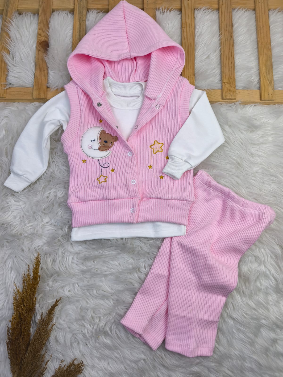 1914 RİBANA FİTİL KAPŞONLU YELEKLİ KIŞLIK TAKIM 