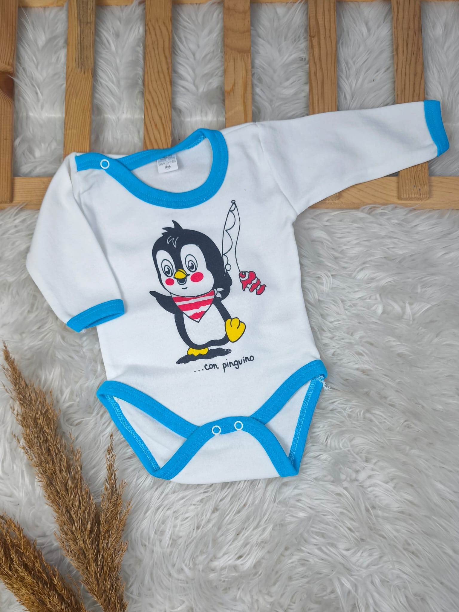 2577 PENGUEN BASKILI UZUN KOL BADY 