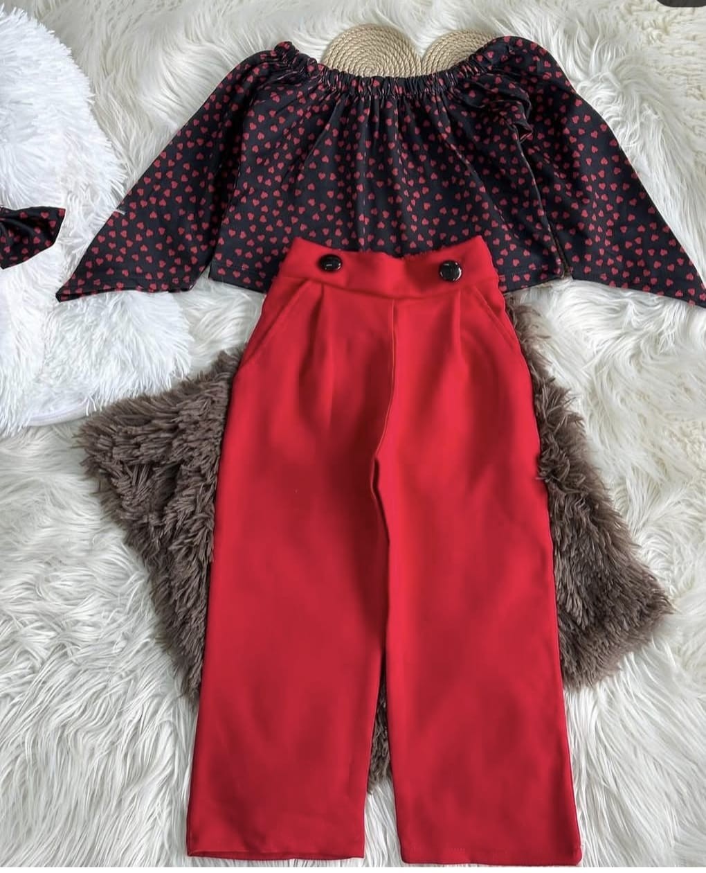 9063 ZARA KIRMIZI KALPLİ TAÇLI TAKIM 