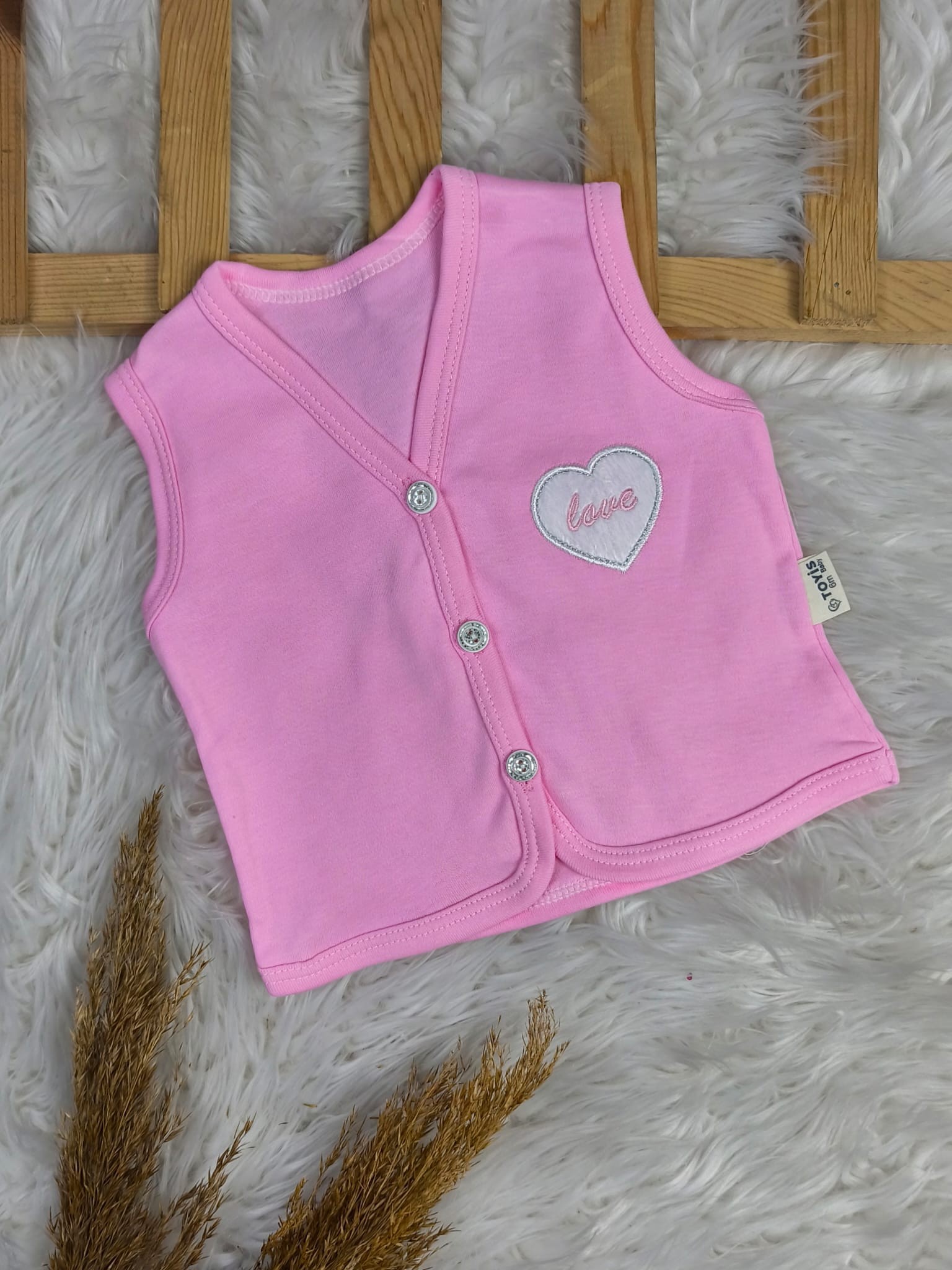 2572 LOVE KALP ARMALI PENYE YELEK  - Pembe