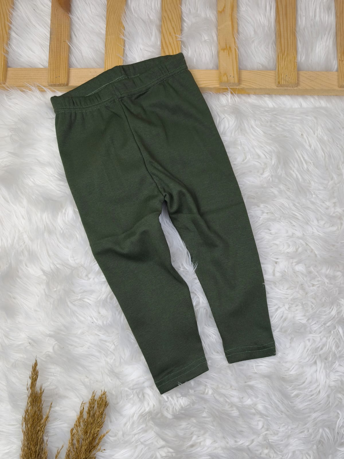 1067 RİBANA FİTİLLİ  PENYE TAYT  - Yeşil