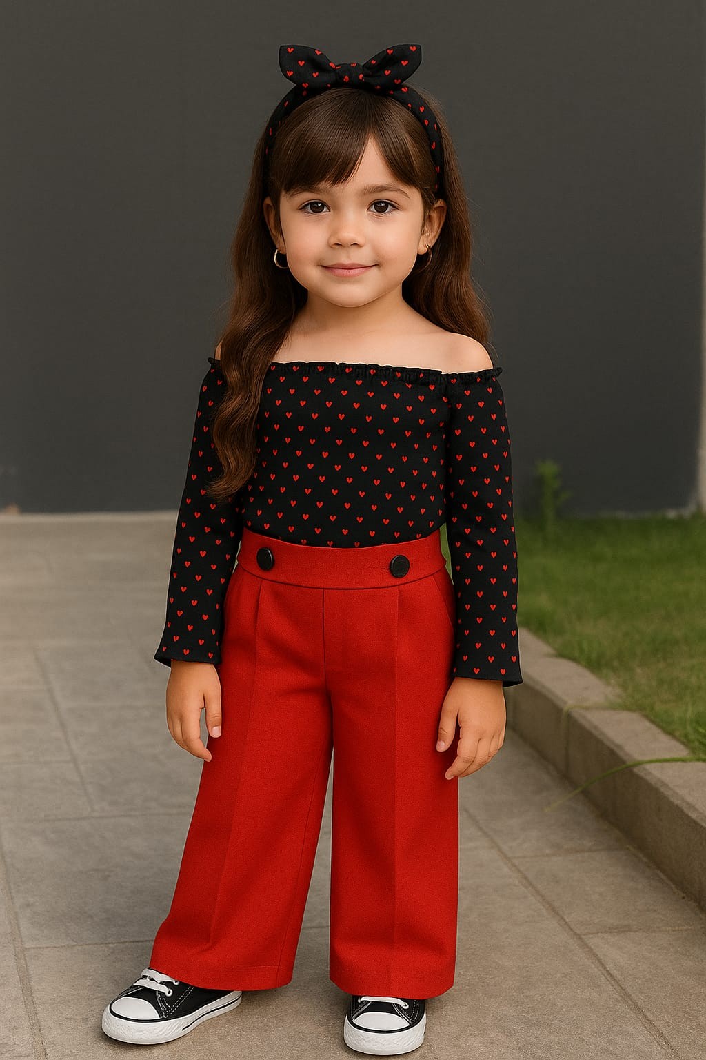 9063 ZARA KIRMIZI KALPLİ TAÇLI TAKIM 