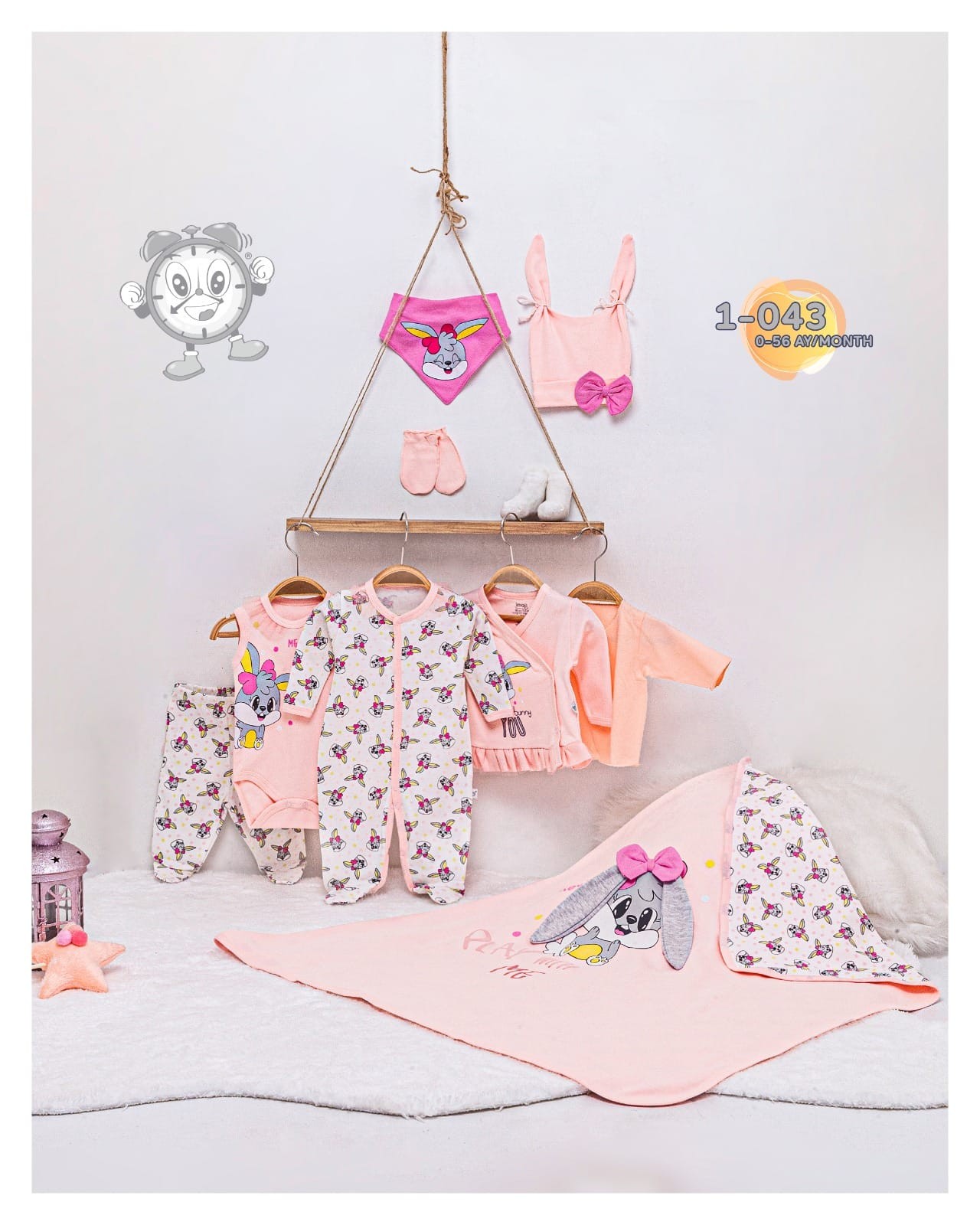 ZBN-2420 BUNNY TULUMLU 10'LU HASTANE ÇIKIŞI SETİ