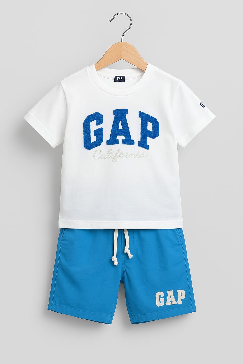 9185 GAP PUNCH NAKIŞLI ŞORTLU TAKIM  - Mavi
