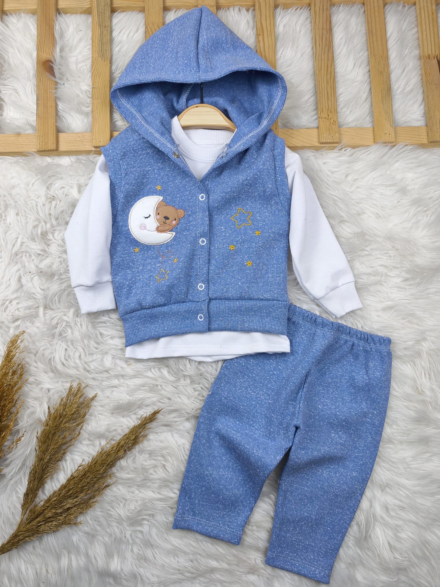 1943 RİBANA KAŞKORSE NAKIŞLI KAPŞONLU YELEKLİ TAKIM 