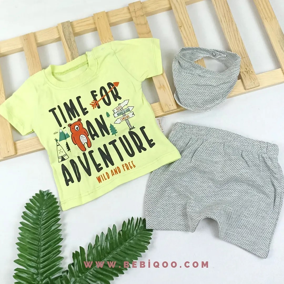 TKM-1977 Adventure Yazılı Fularlı Şortlu Takım 