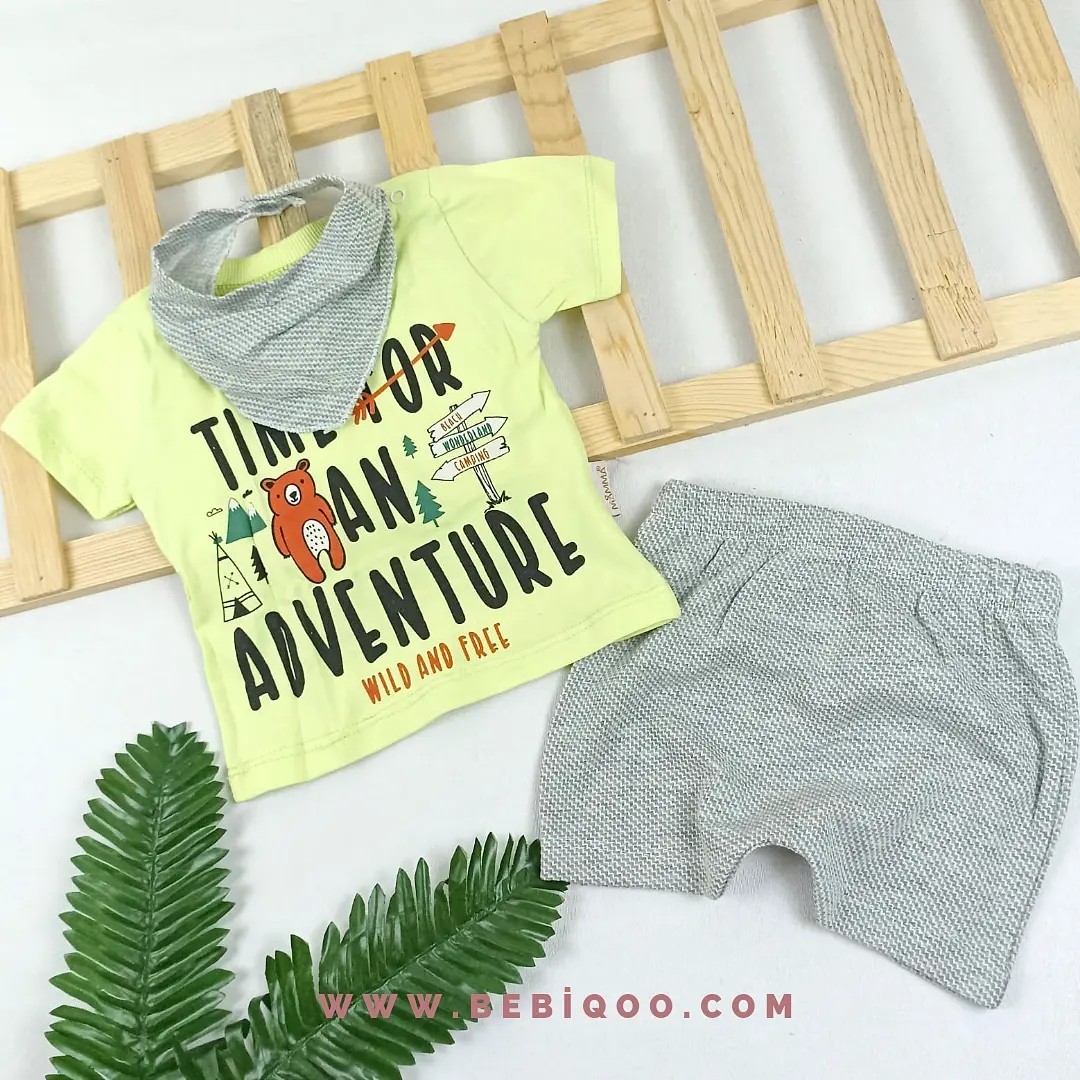 TKM-1977 Adventure Yazılı Fularlı Şortlu Takım 