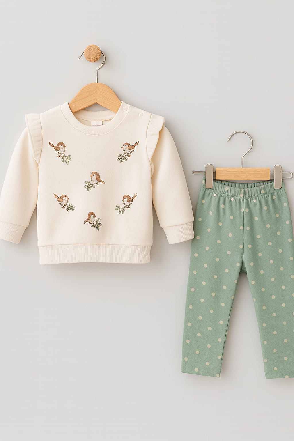 1950 KUŞ NAKIŞLI OMUZ DETAY TAKIM - Yeşil