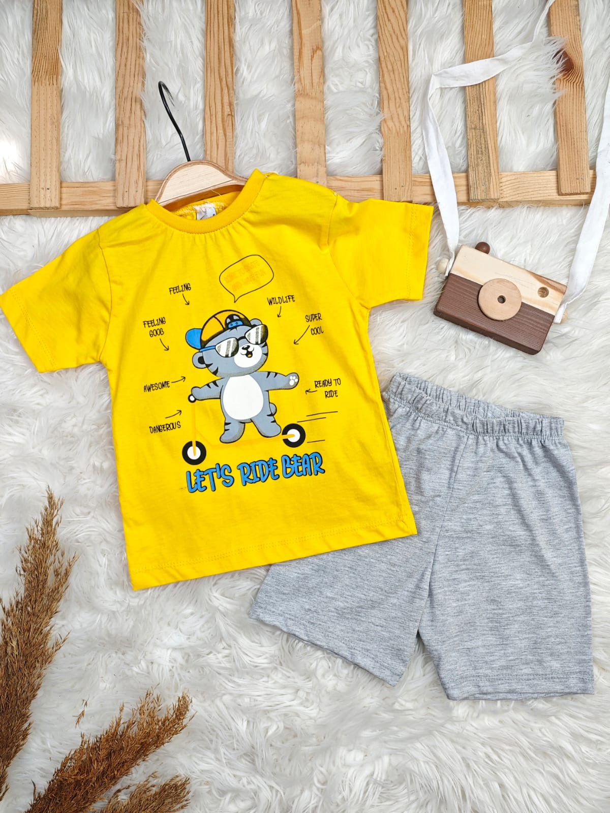 1319 COOL AYICIK BASKILI ŞORTLU PENYE TAKIM 