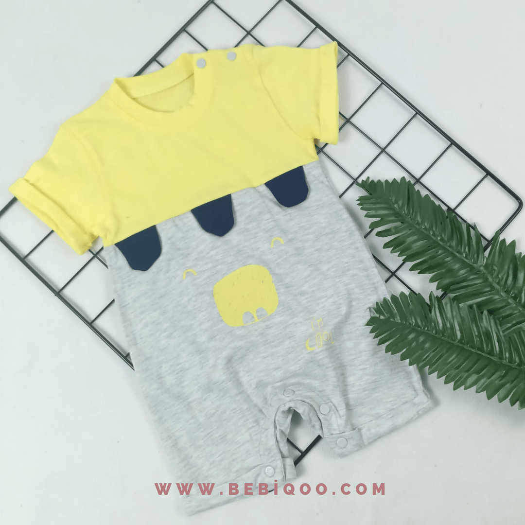 Erkek Bebek Dino Kısa Kol Tulum 