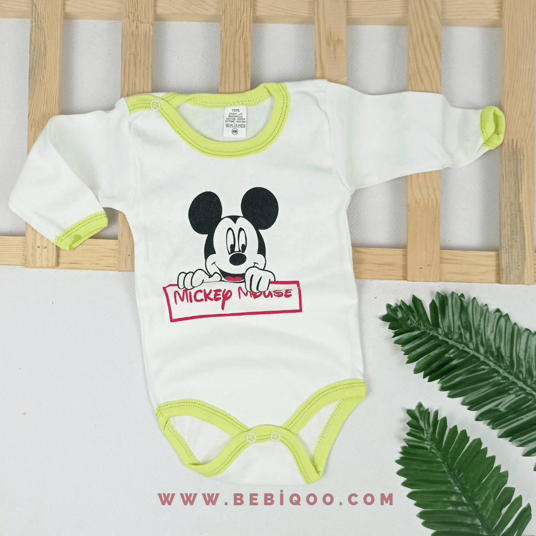 UST-2451 Mickey Mouse Uzun Kol Çıtçıtlı Bady 