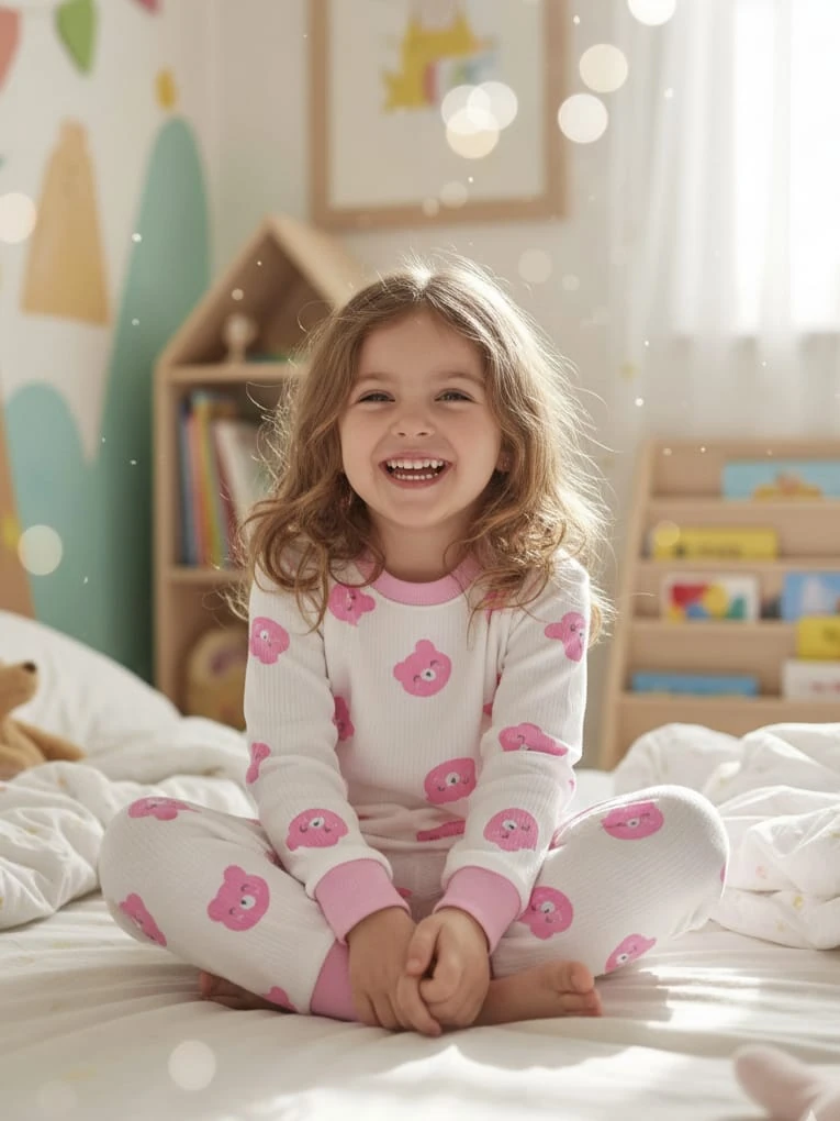 1946 AYICIK KAFA DESEN PİJAMA TAKIMI  - Pembe