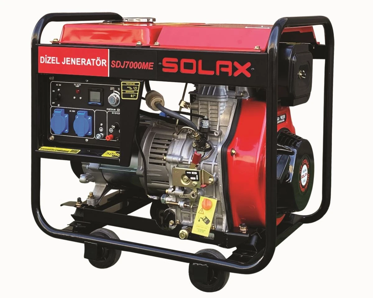 Solax Sdj7000Me 5.0Kw Monofaze Tekerlekli İpli Marşlı Dizel Jeneratör