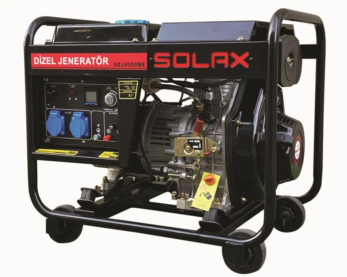 Solax Sdj4000Me 3.0Kw Monofaze Tekerlekli İpli Marşlı Dizel Jeneratör