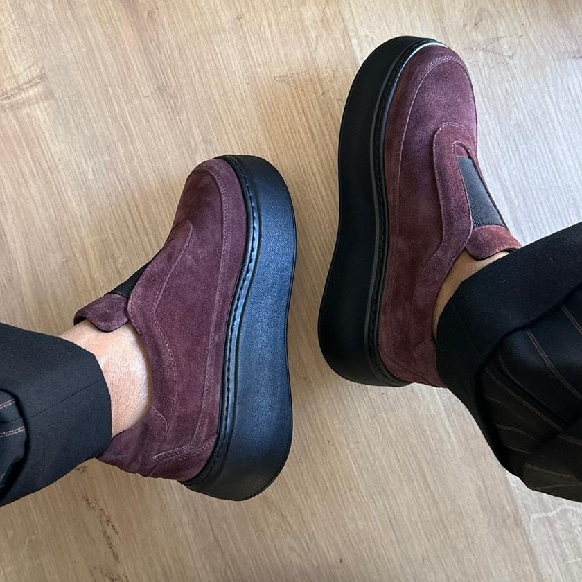 Hakiki Deri Önü Bant Detaylı Sneaker