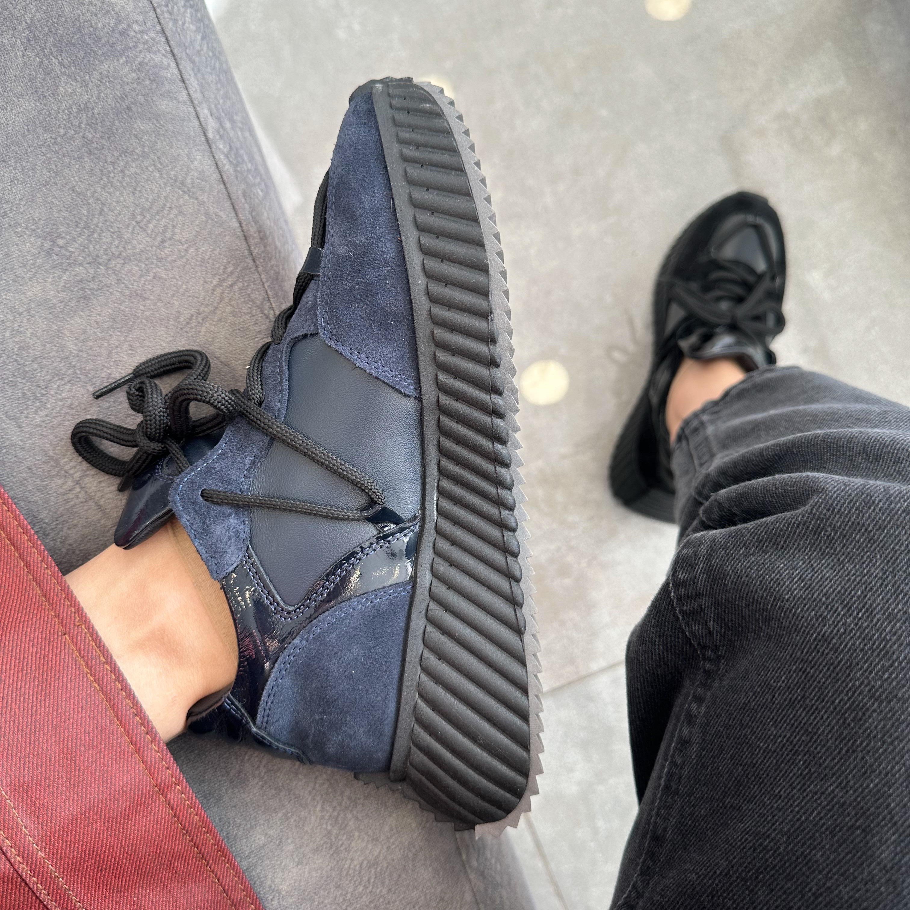 Bağcık Detaylı Sneaker - Lacivert