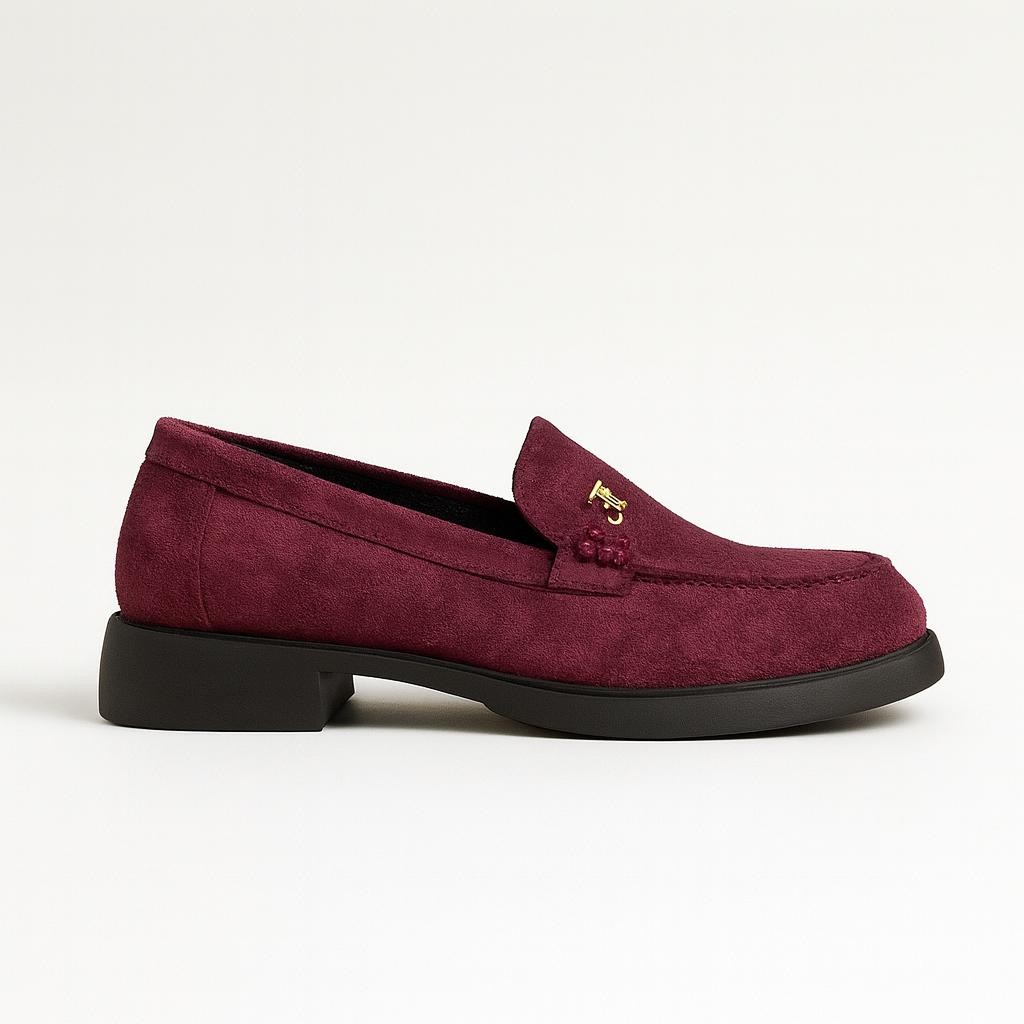 Süet Loafer - Bordo