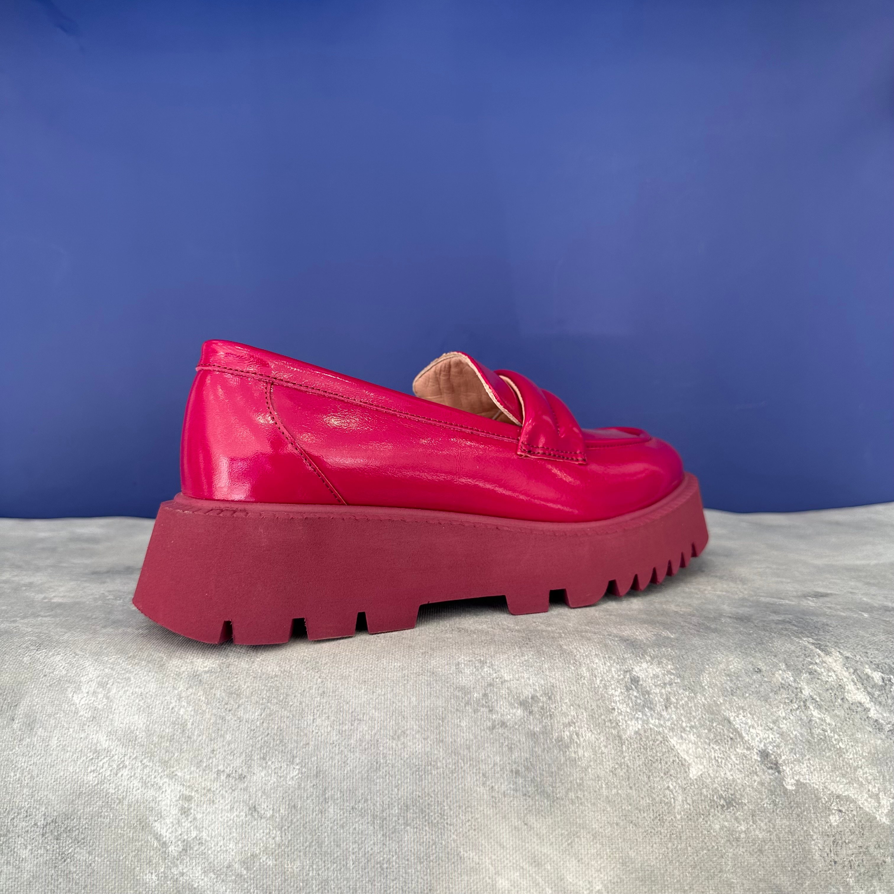 Renkli Rugan Loafer - Fuşya