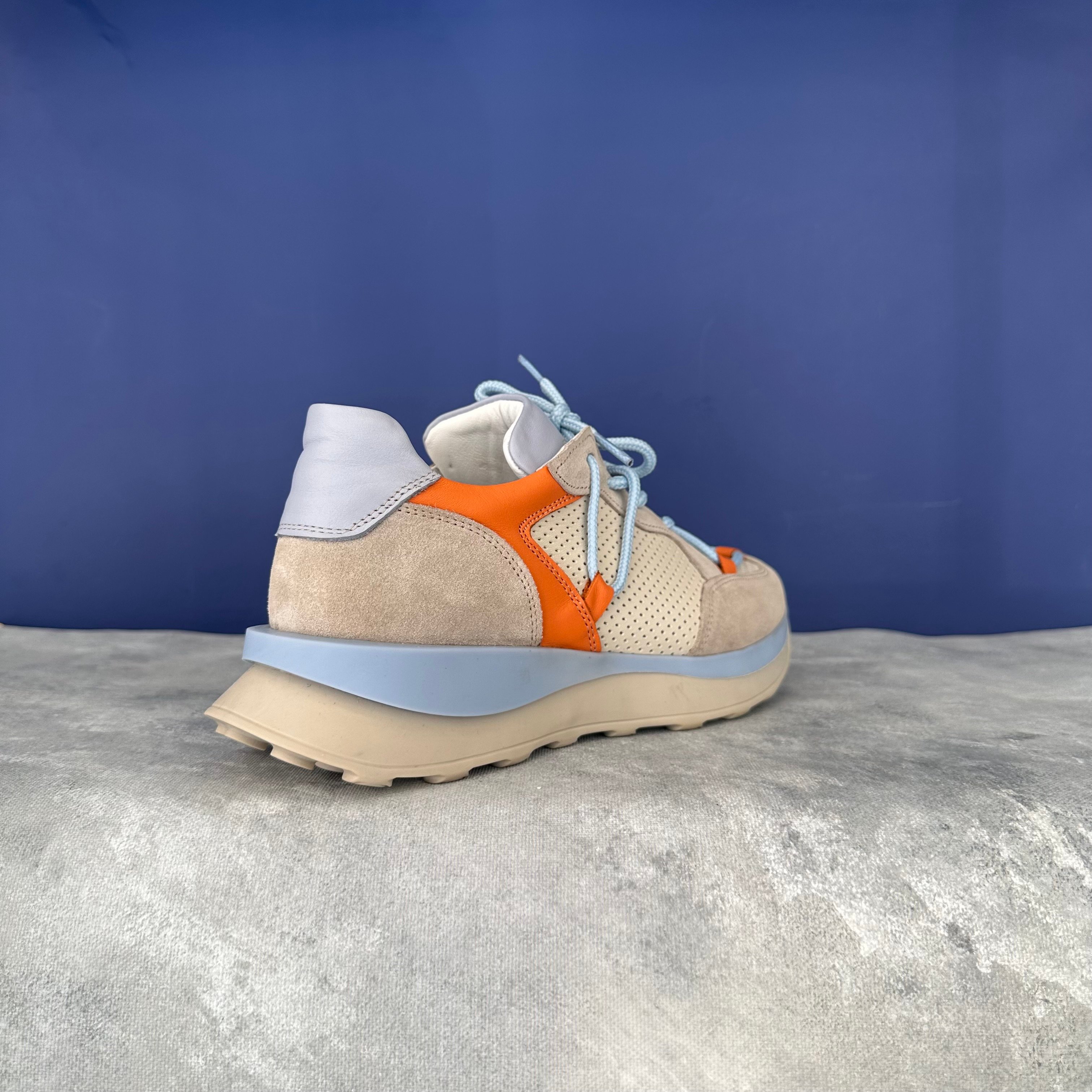 Beyaz Bağcık Detaylı Hakiki Deri Sneaker - beyaz