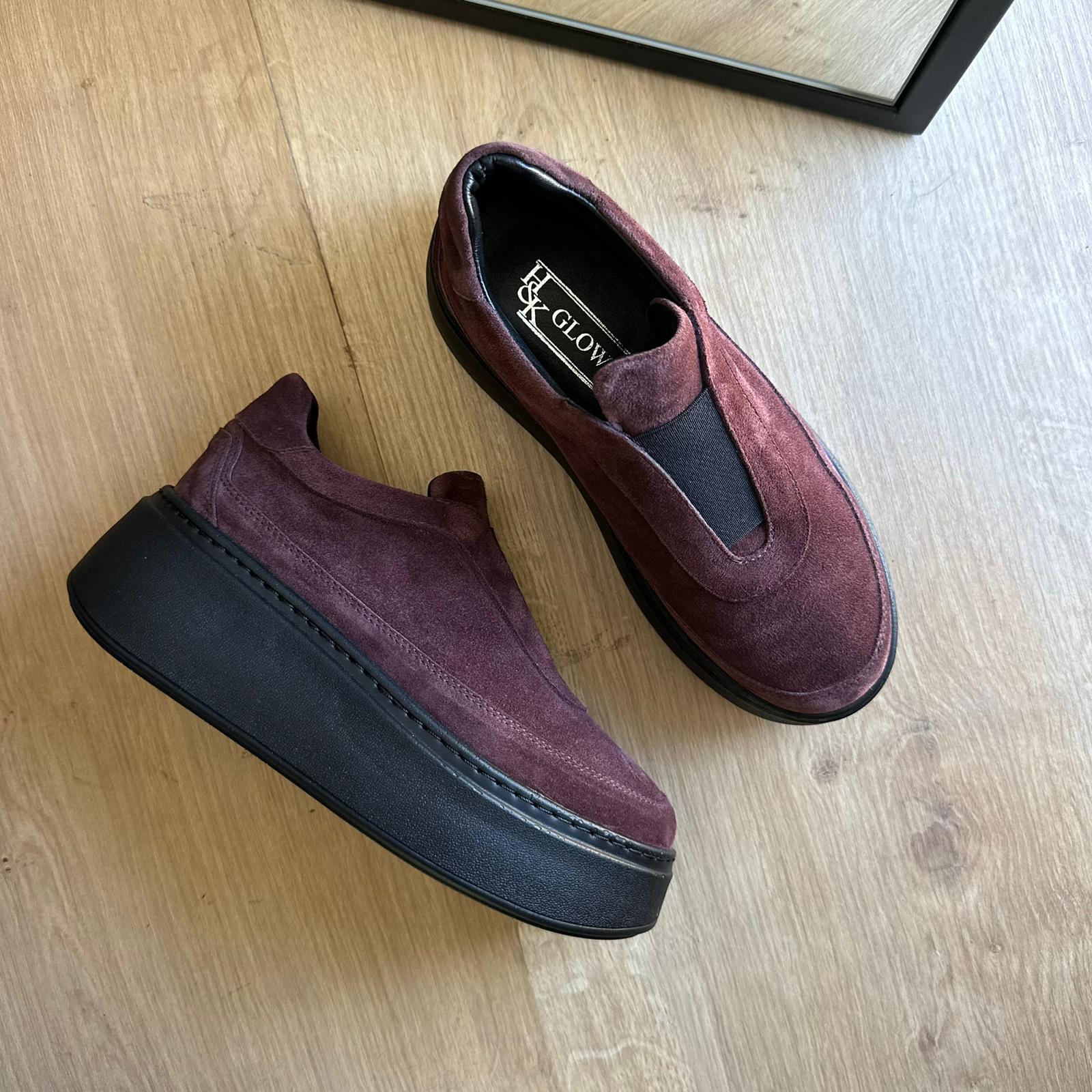 Hakiki Deri Önü Bant Detaylı Sneaker