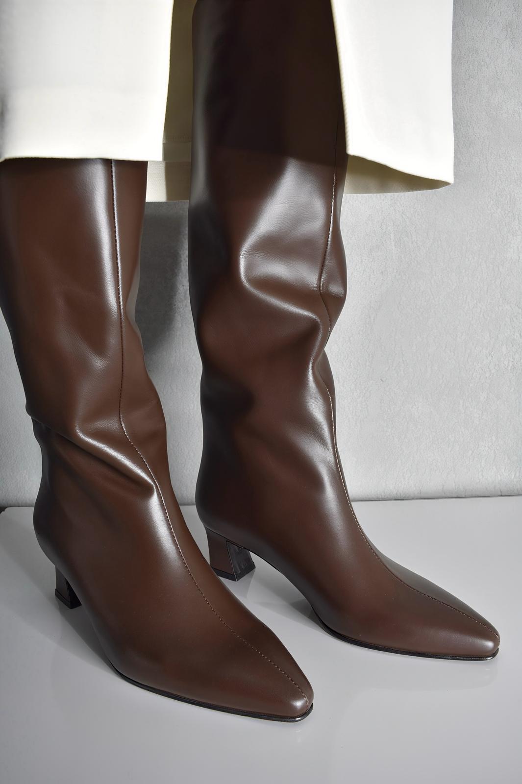 Hakiki Deri Kahve Çizme