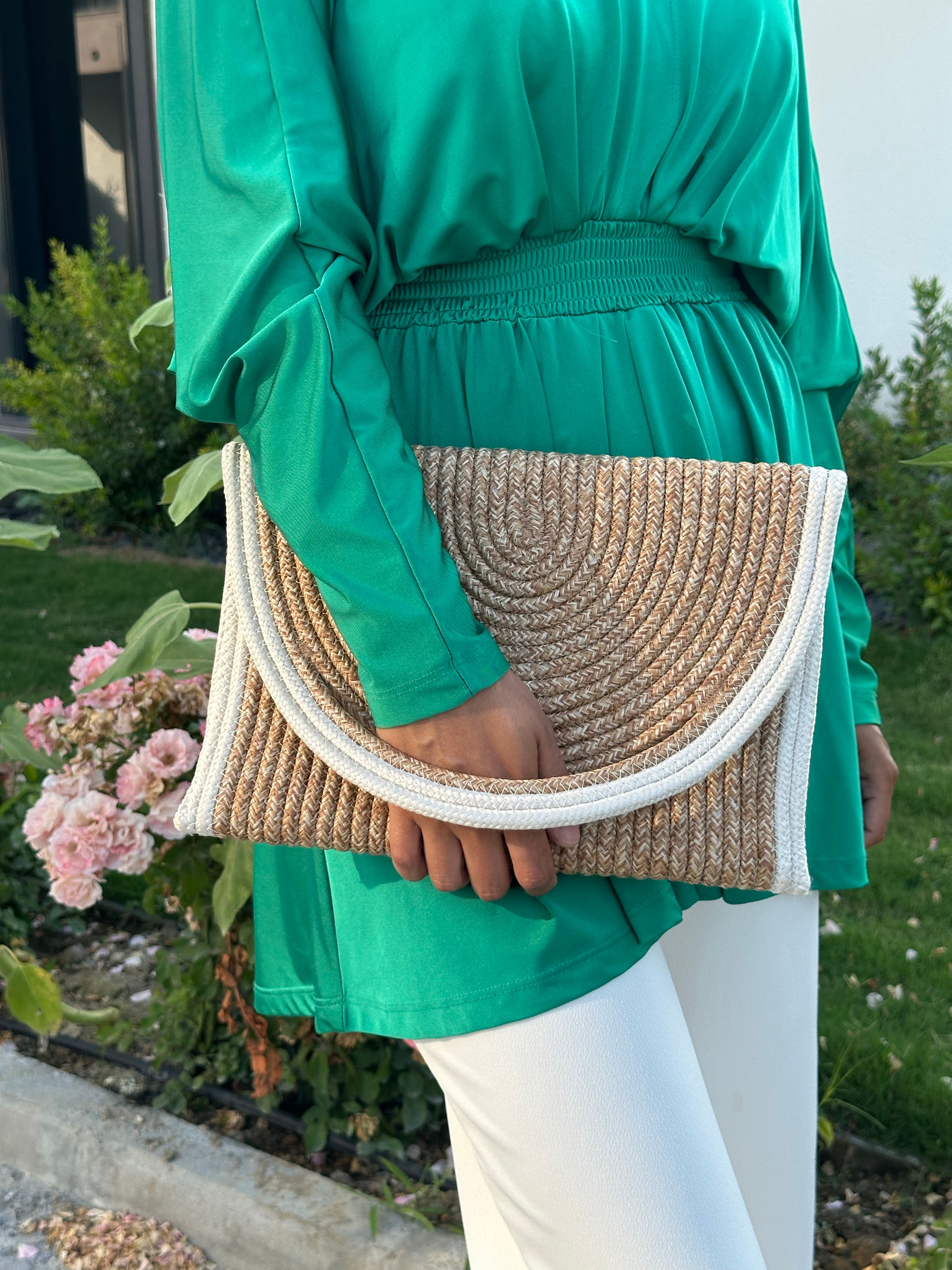 Hasır Clutch Çanta