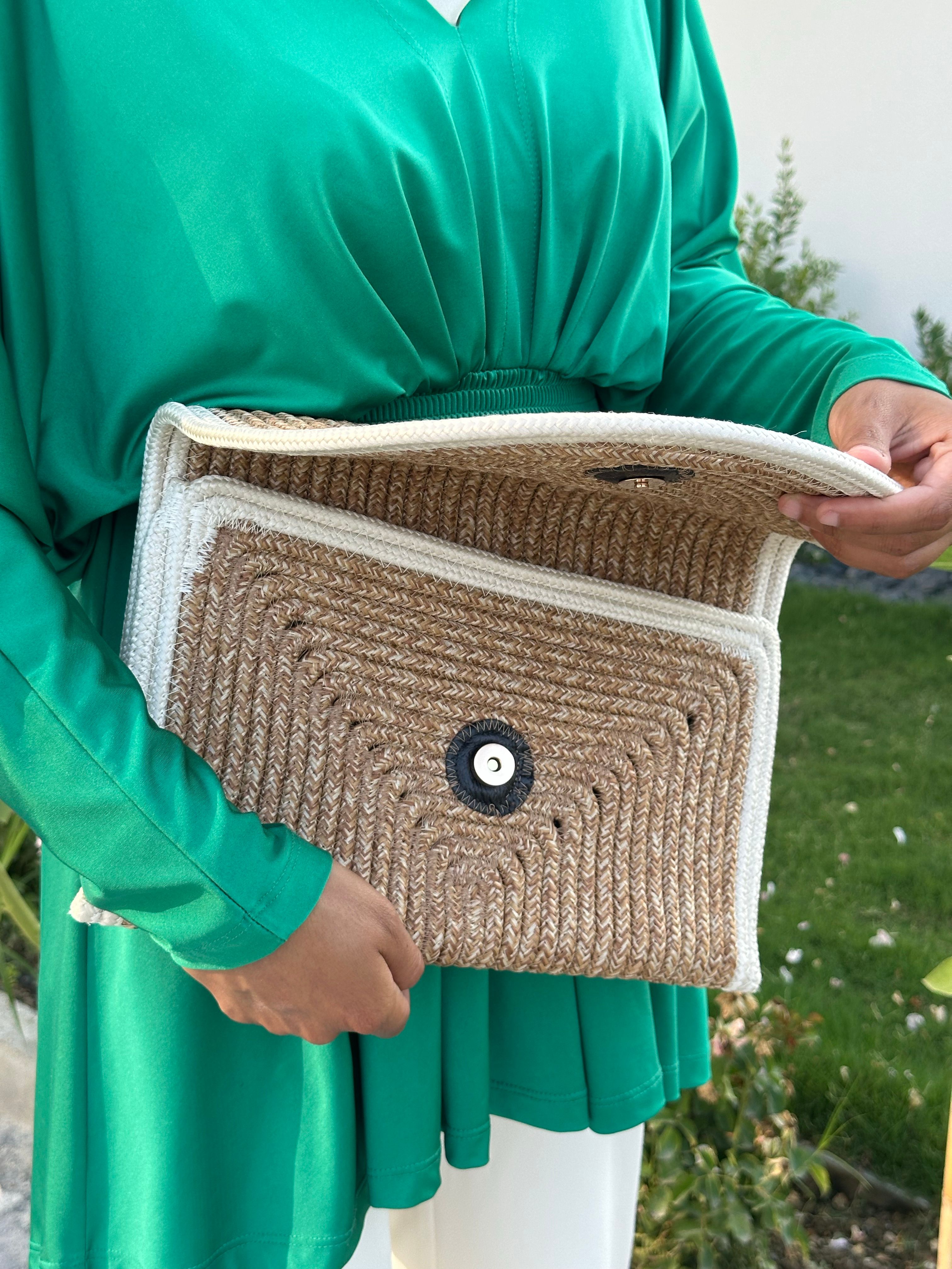 Hasır Clutch Çanta