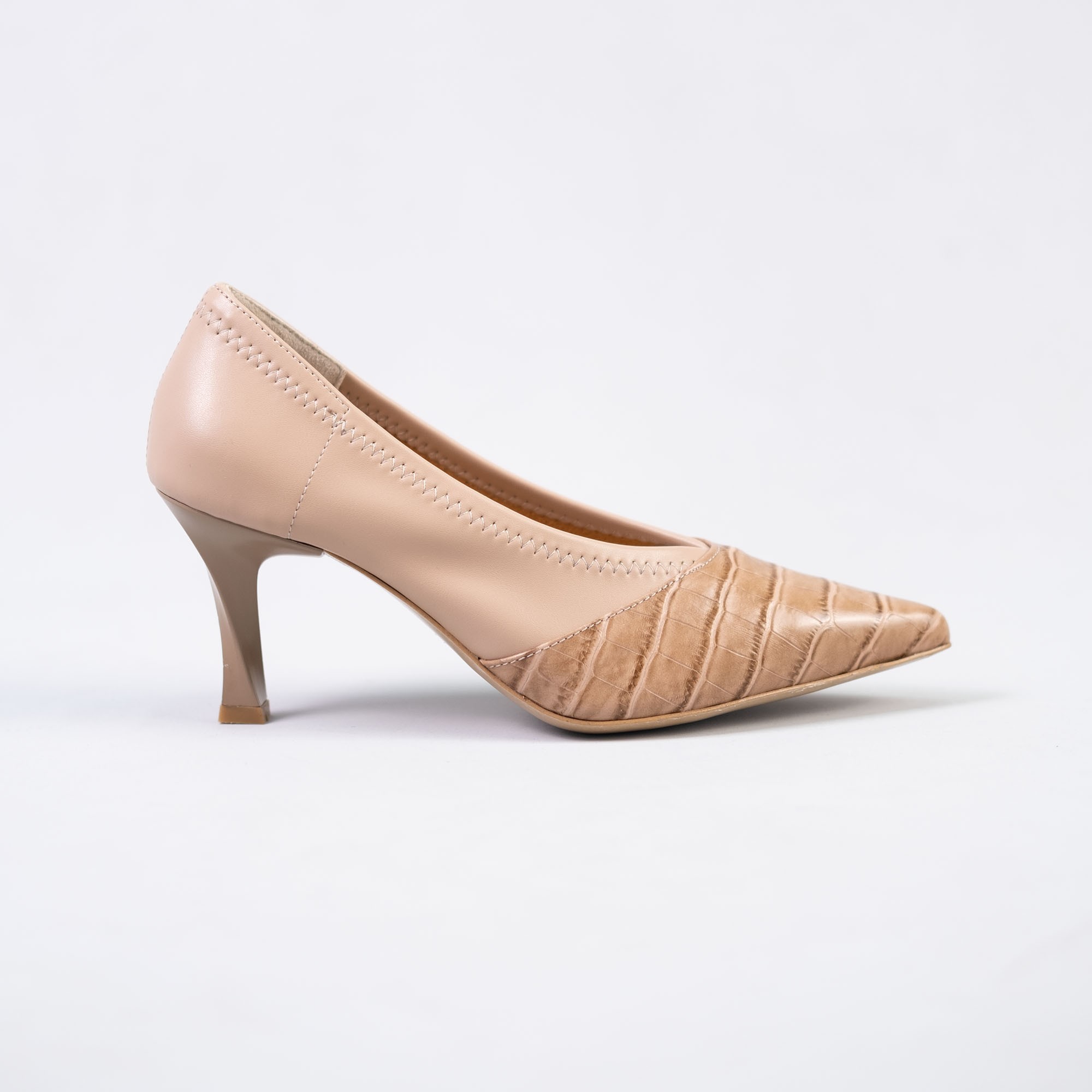 Strech Detaylı Croco Stiletto