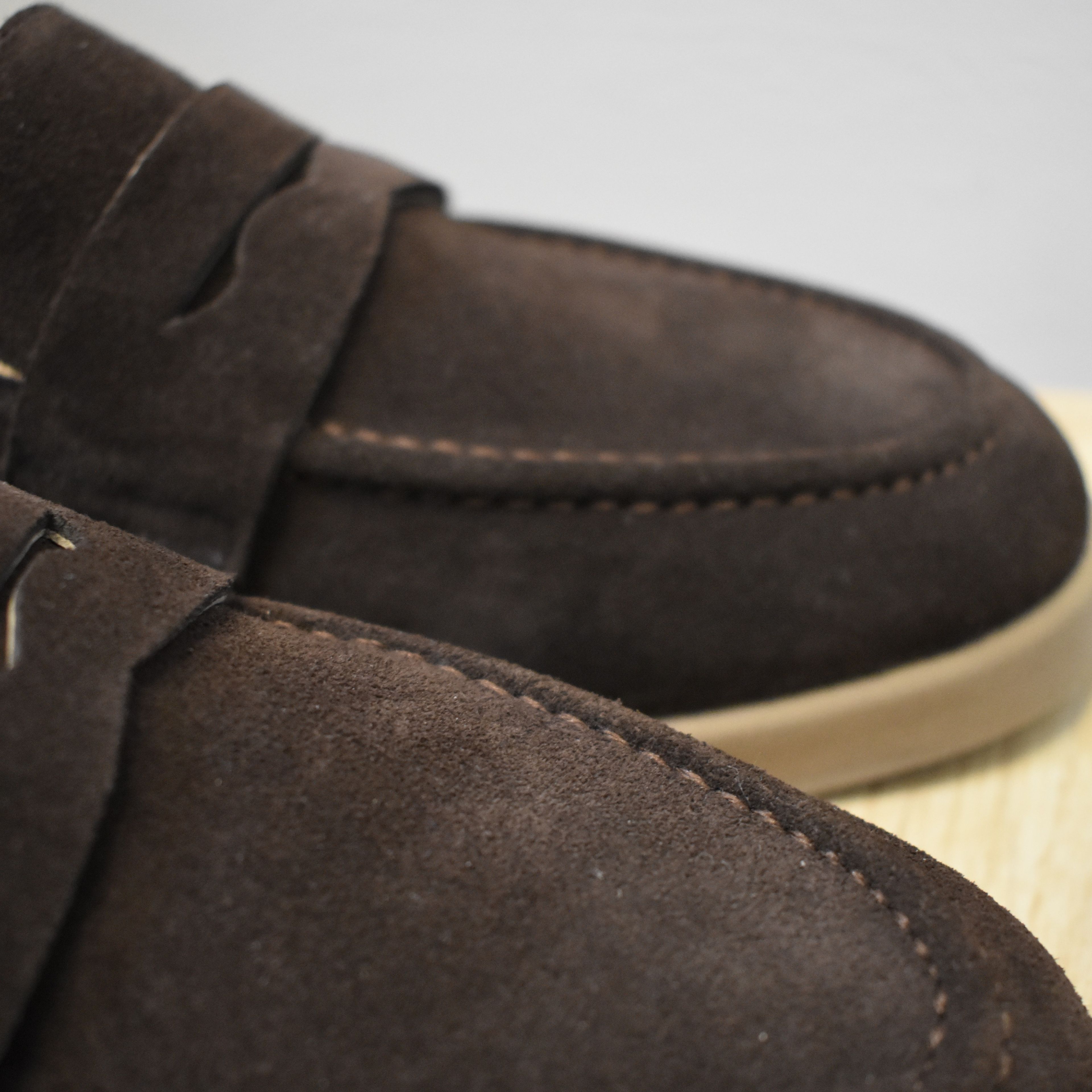 Hakiki Süet Deri Loafer - Acı Kahve