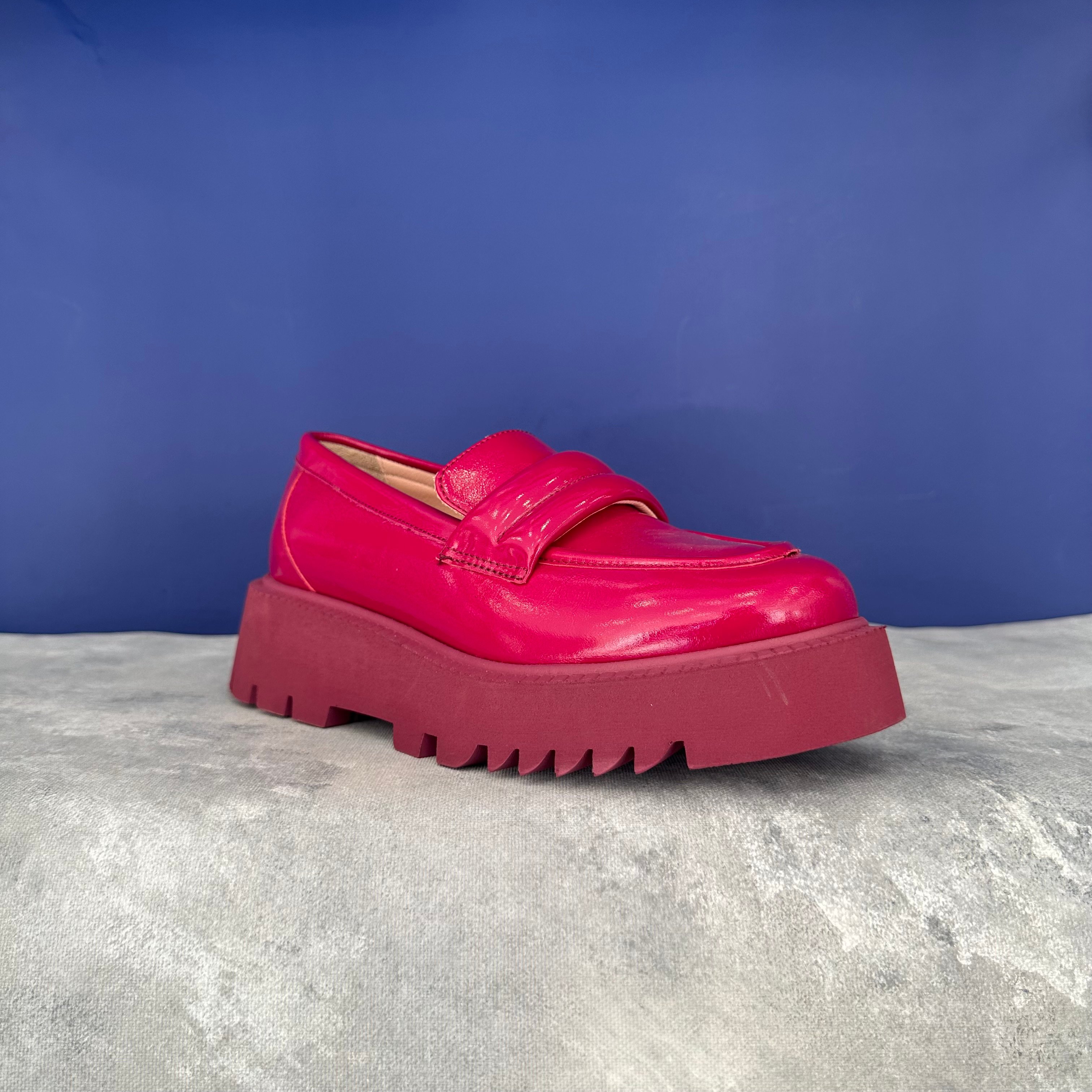 Renkli Rugan Loafer - Fuşya