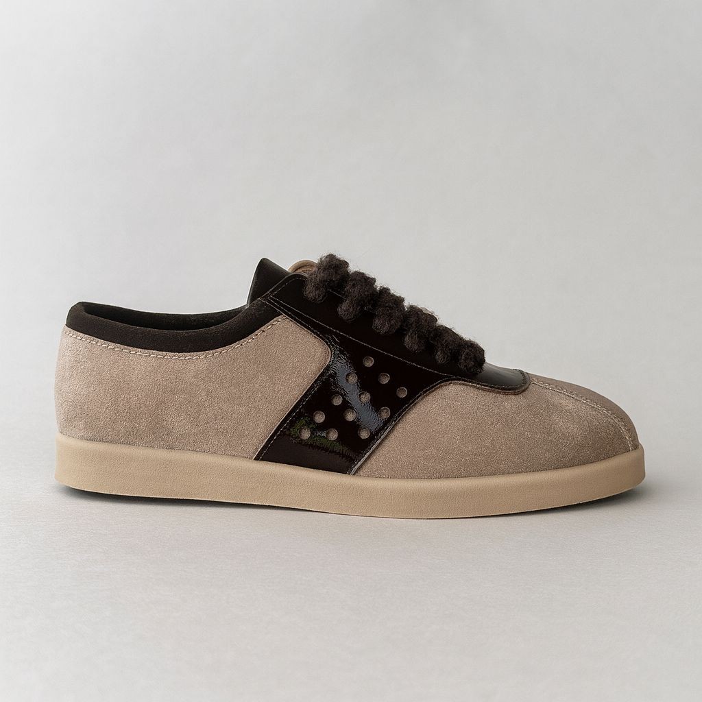 Rahat Tabanlı Deri Sneaker - Kahve