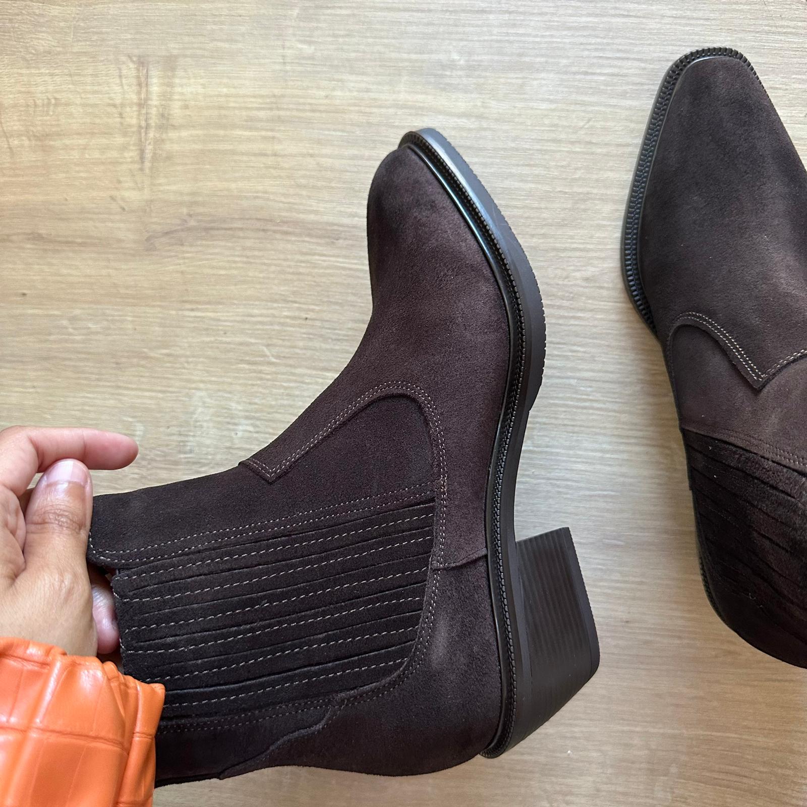 Kasıma Özel Seri - Hakiki Deri Kovboy Bot  - Acı Kahve