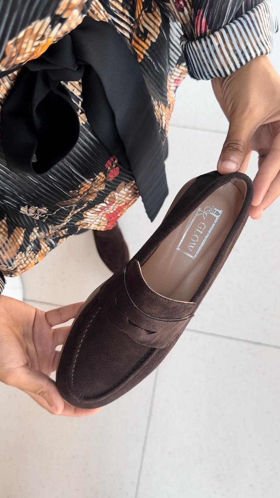 Hakiki Süet Deri Loafer - Acı Kahve