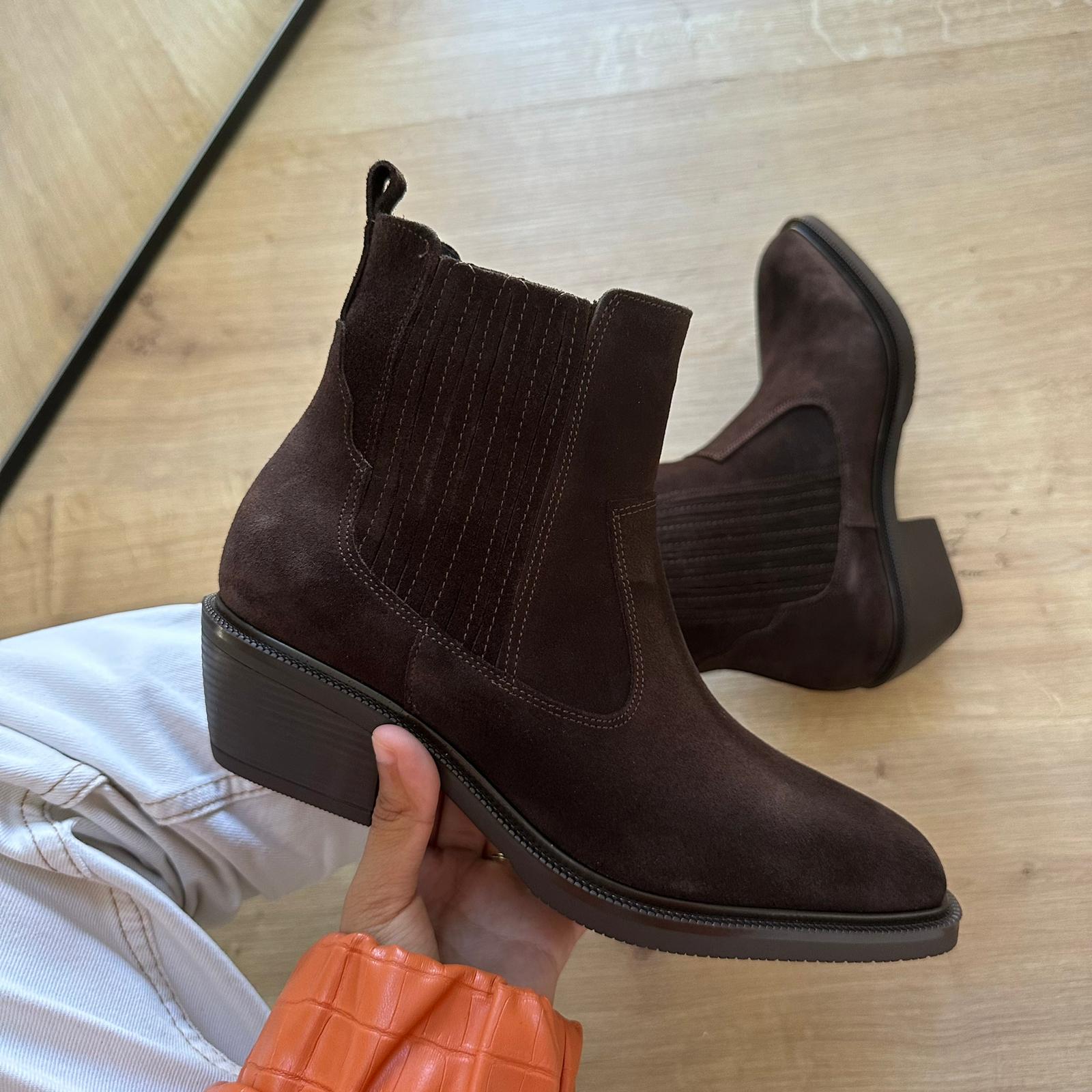 Kasıma Özel Seri - Hakiki Deri Kovboy Bot  - Acı Kahve