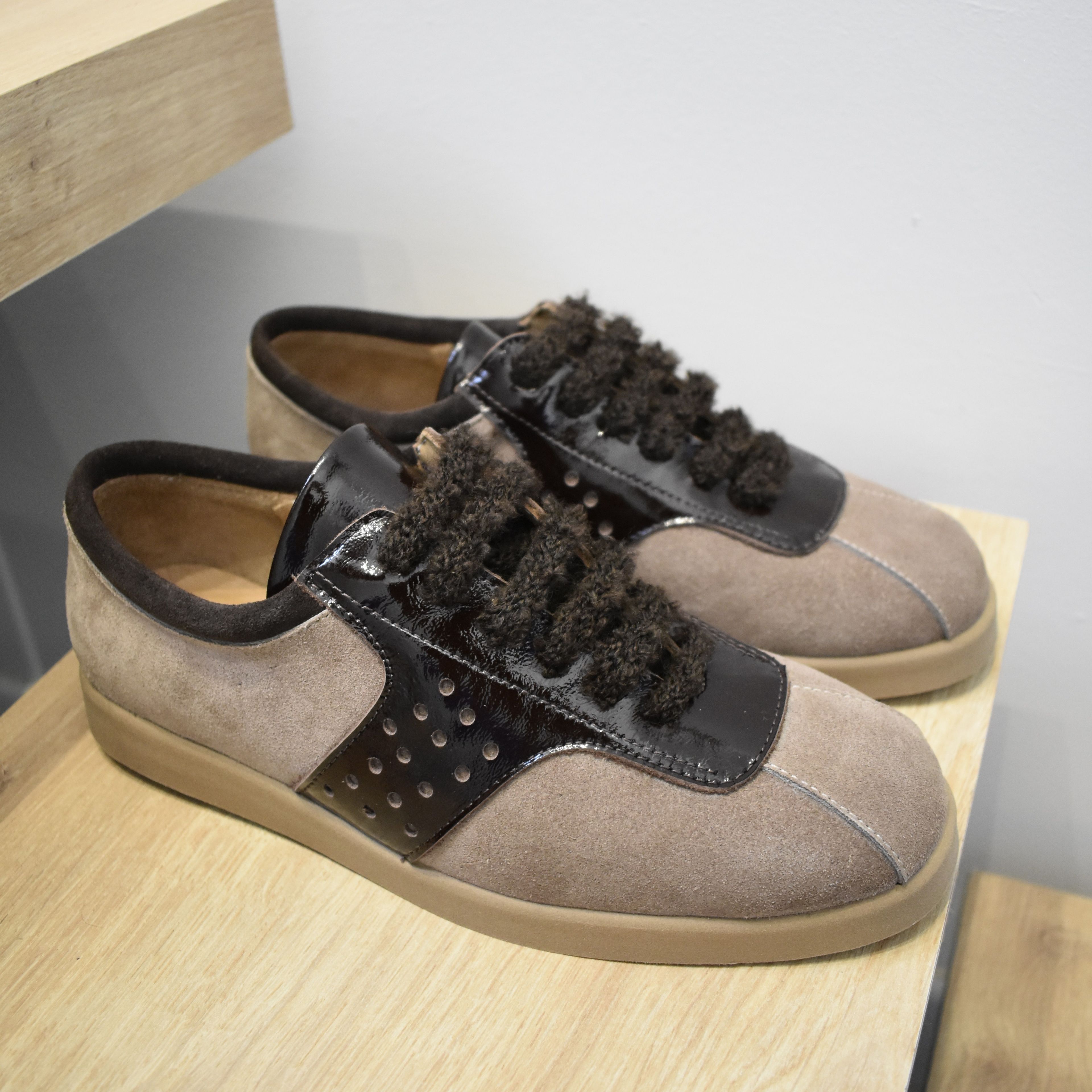 Rahat Tabanlı Deri Sneaker - Kahve