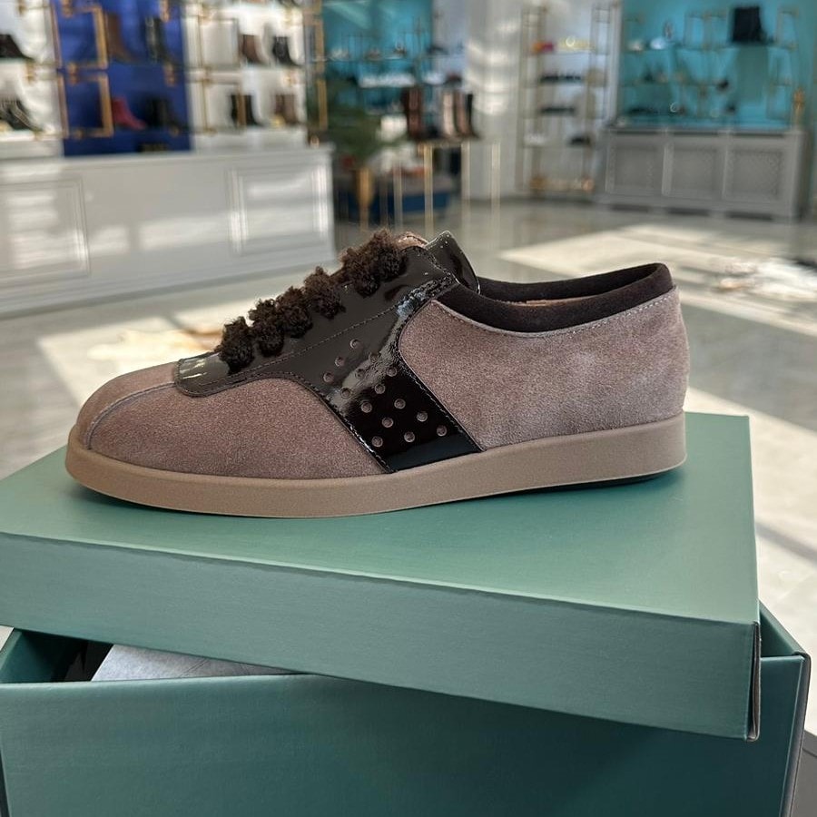 Hakiki Deri Rahat Tabanlı Sneaker - Kahve