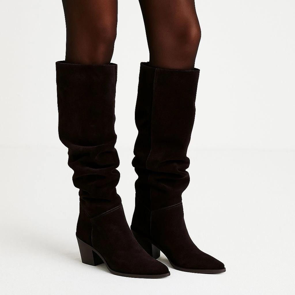 Hakiki Süet Deri Körüklü Çizme