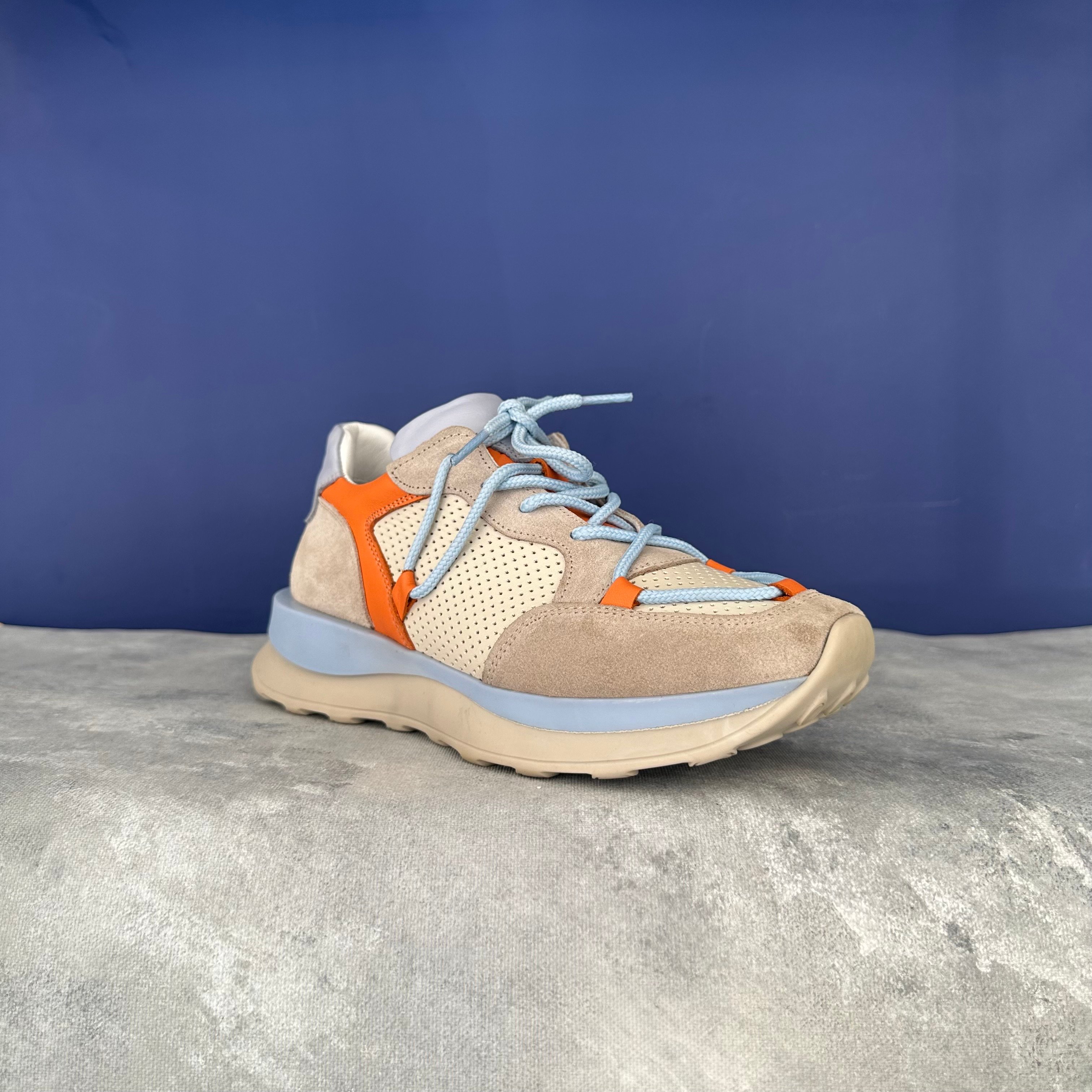 Beyaz Bağcık Detaylı Hakiki Deri Sneaker - beyaz