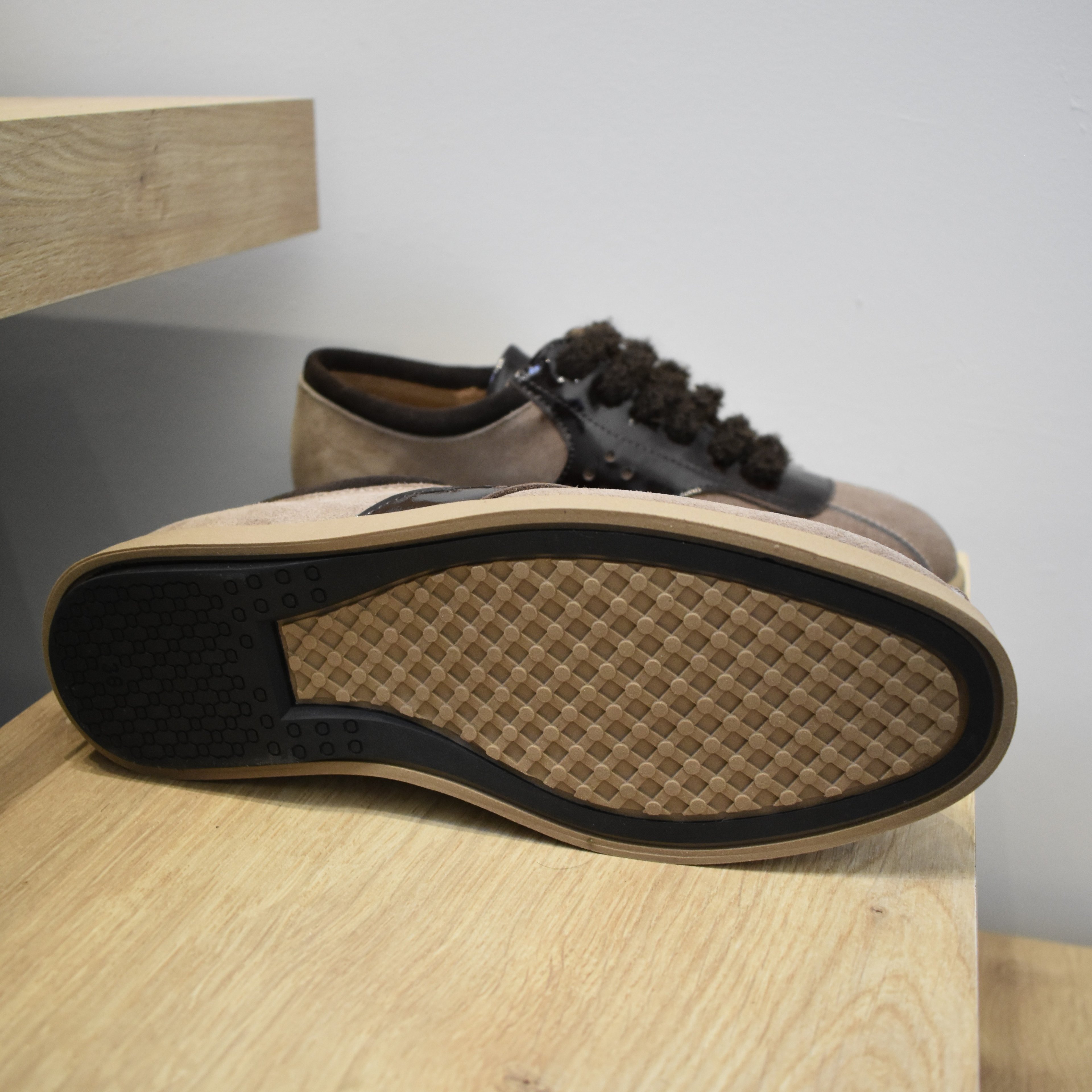 Rahat Tabanlı Deri Sneaker - Kahve