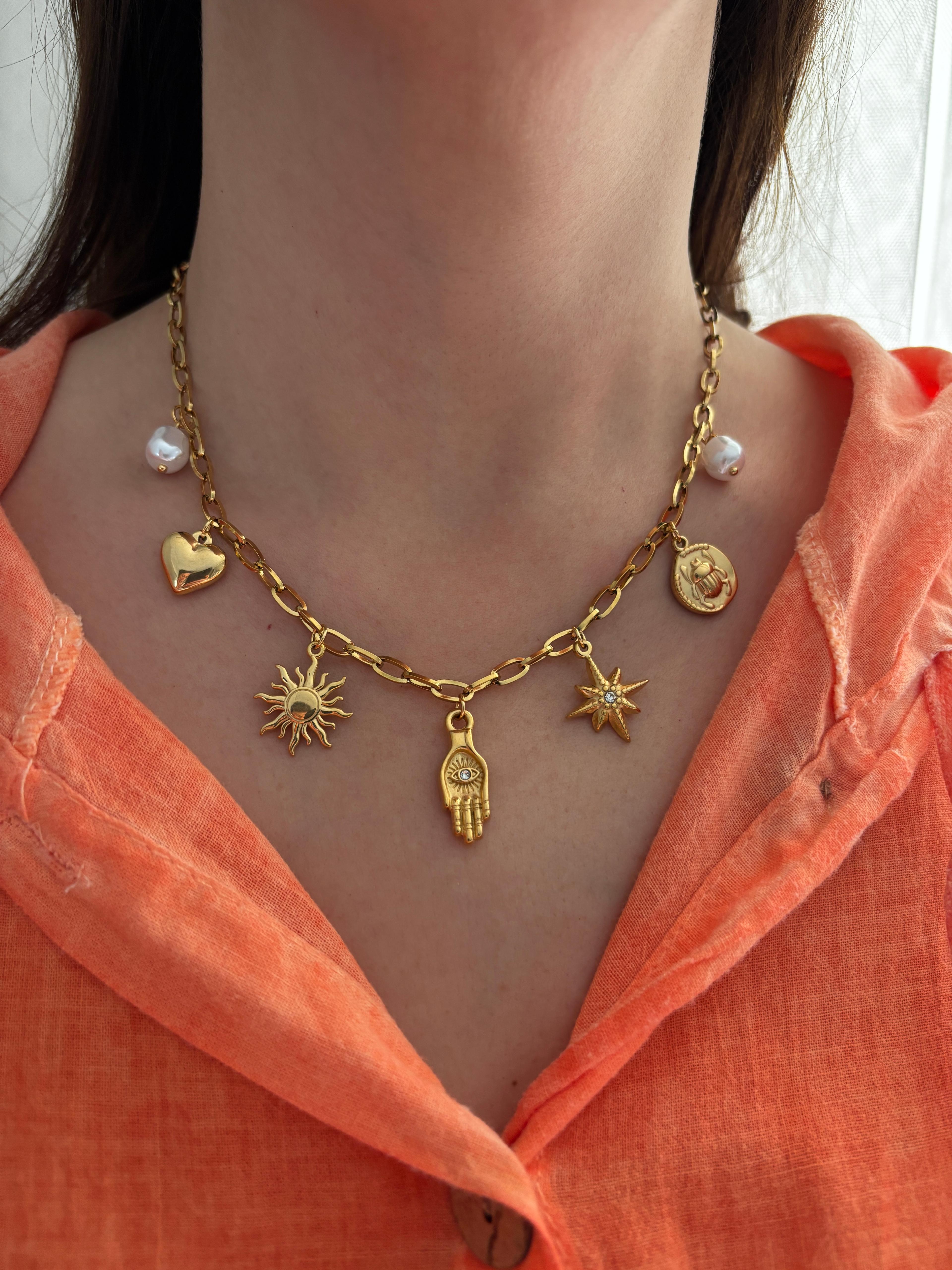 ÇELİK CHARM KOLYE