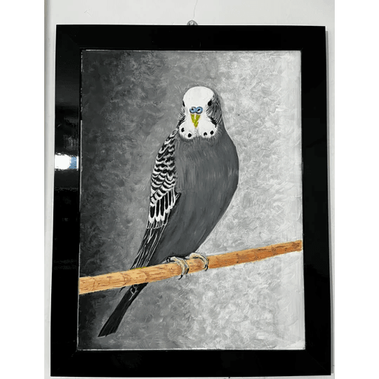 Muhabbet Kuşu Tablosu El Çizimi