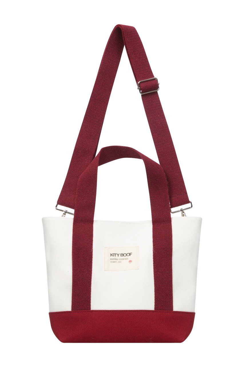 KANVAS STAMBOLL BAG BORDO-BEYAZ