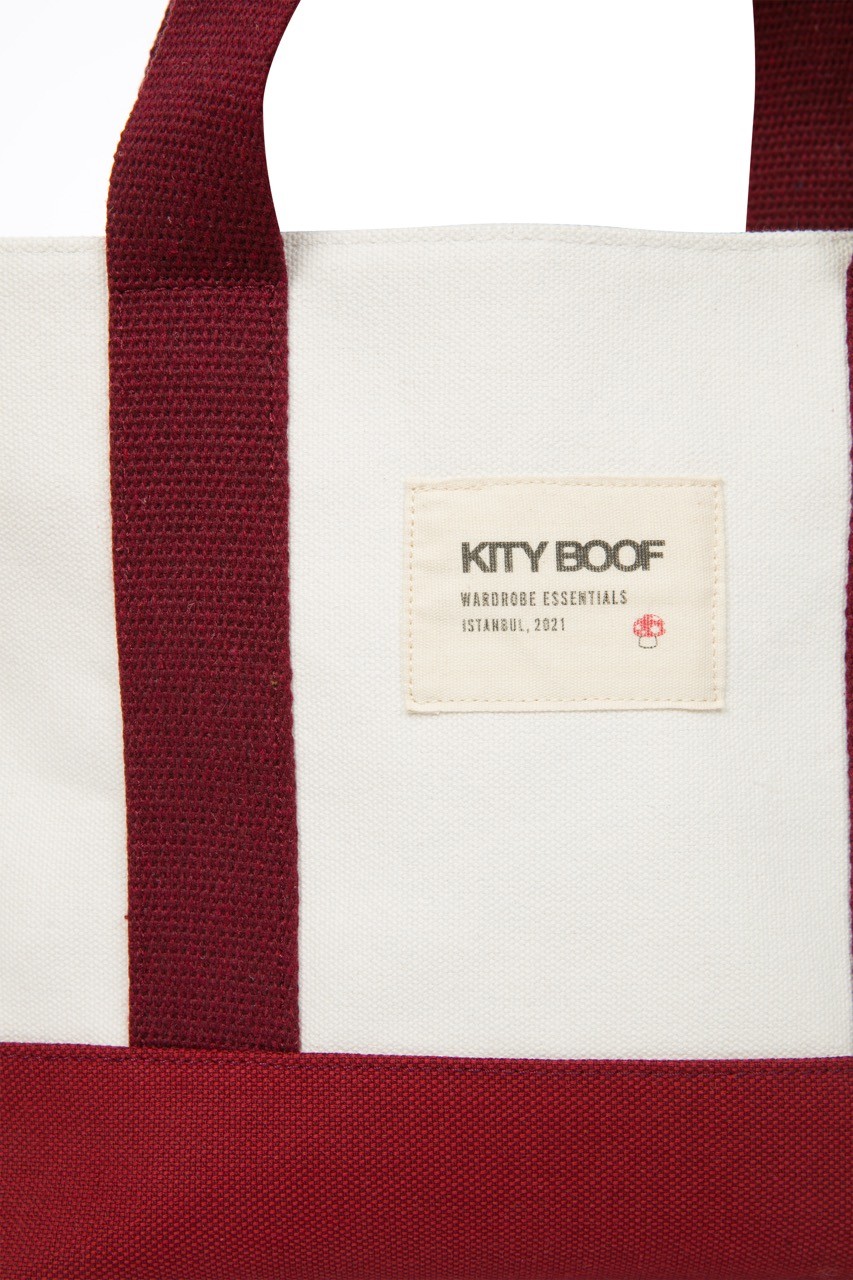 KANVAS STAMBOLL BAG BORDO-BEYAZ