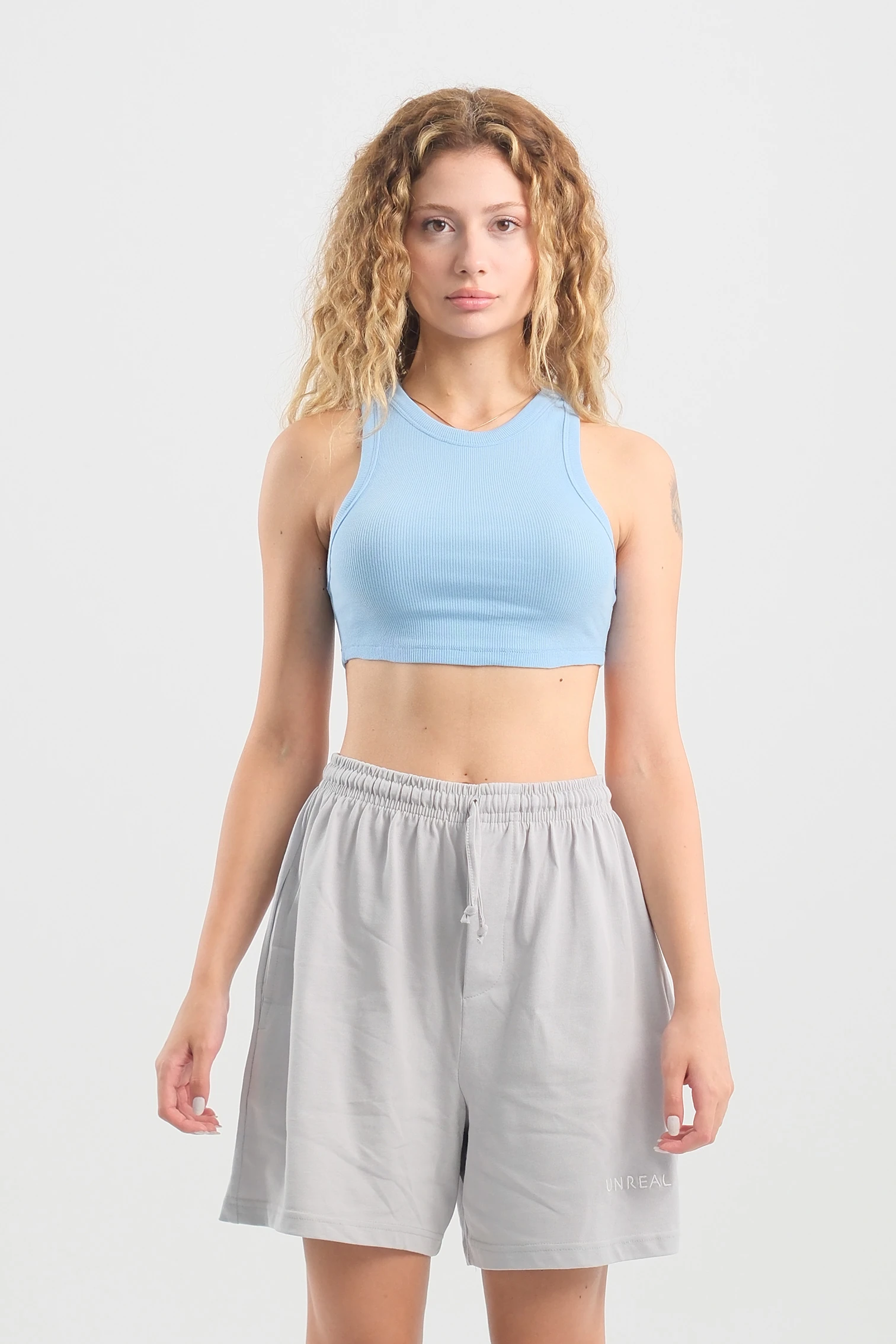 Cozy Cool Crop - Baby Blue