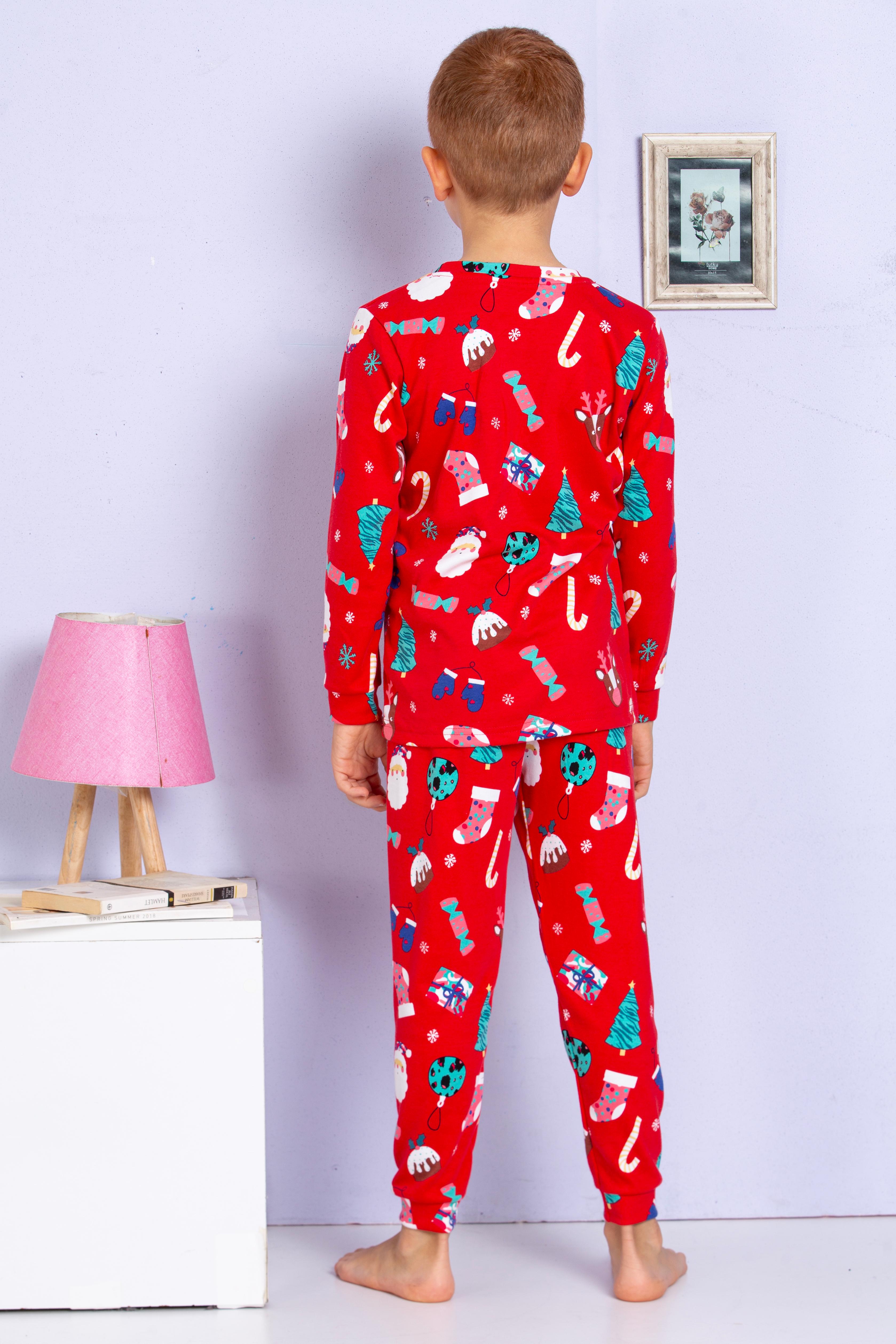 Yılbaşı Temalı Unisex Çocuk Pijama Takımı