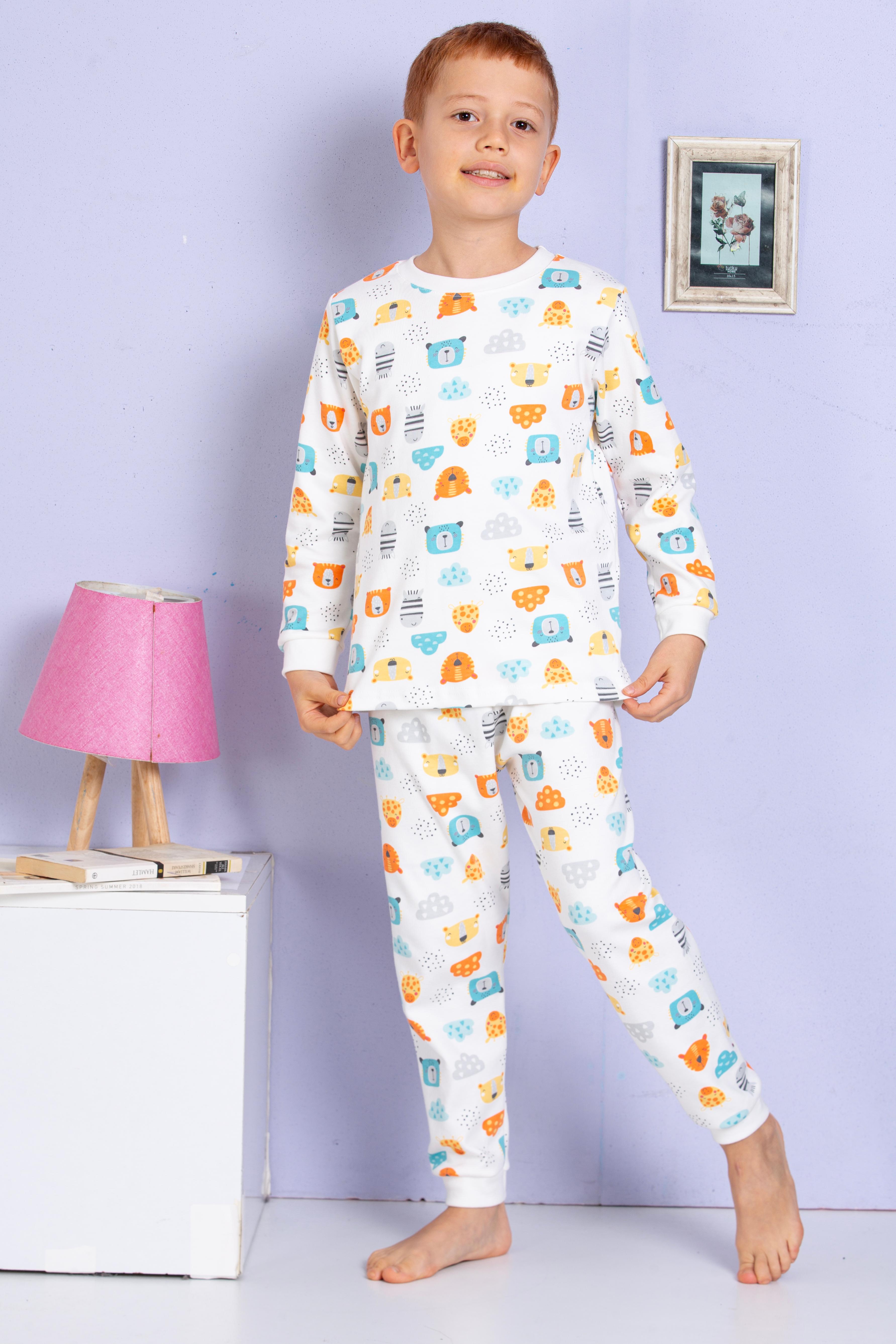 Ayıcık Baskılı Erkek Çocuk Pijama Takımı 